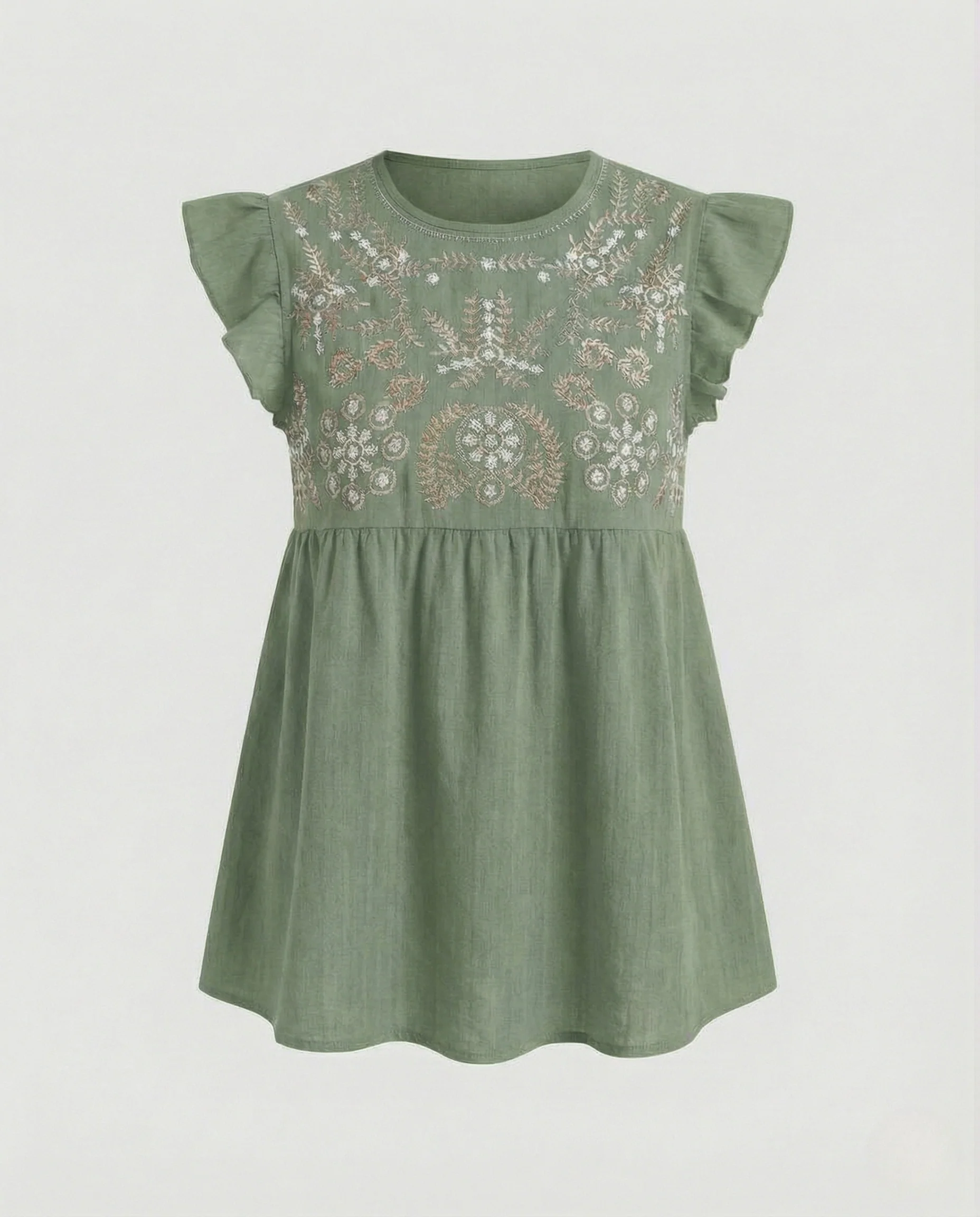 Bestickte Tunika Bluse Damen Volantärmel - Image 7
