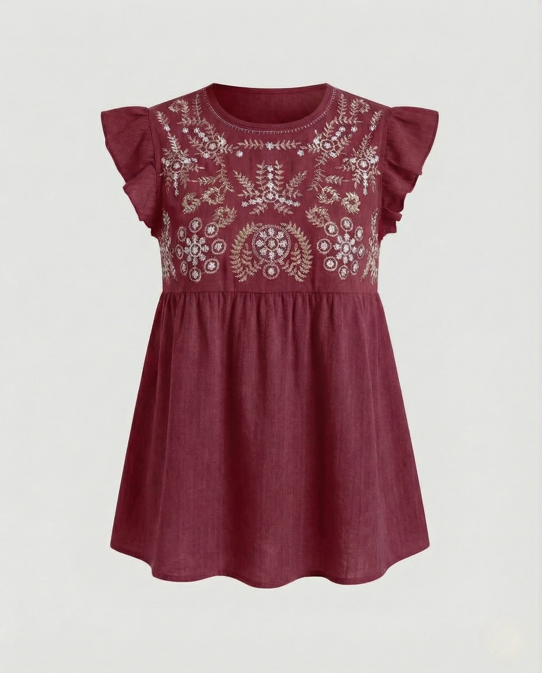 Bestickte Tunika Bluse Damen Volantärmel - Image 8
