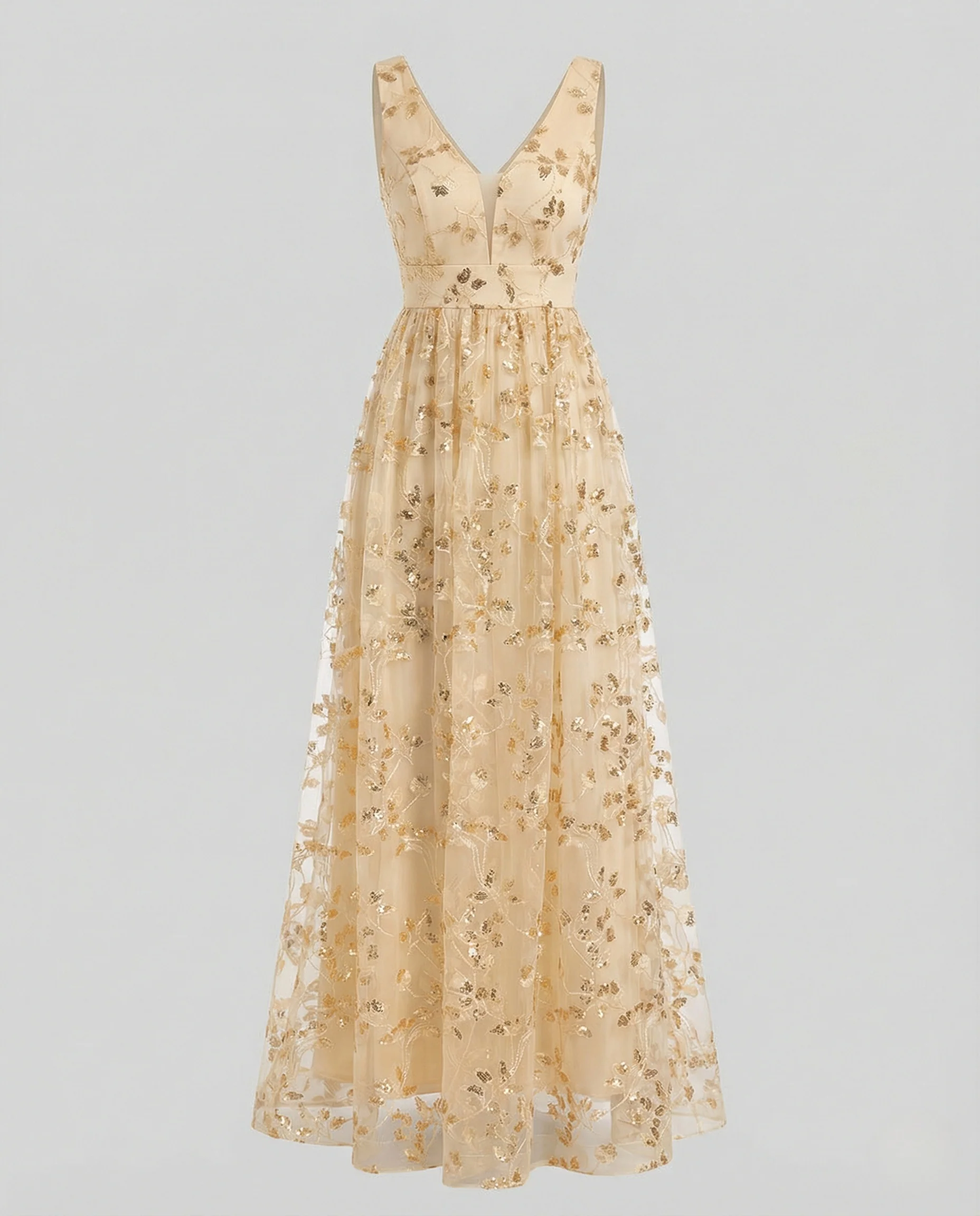 Damen Abendkleid lang mit Stickerei - Image 4