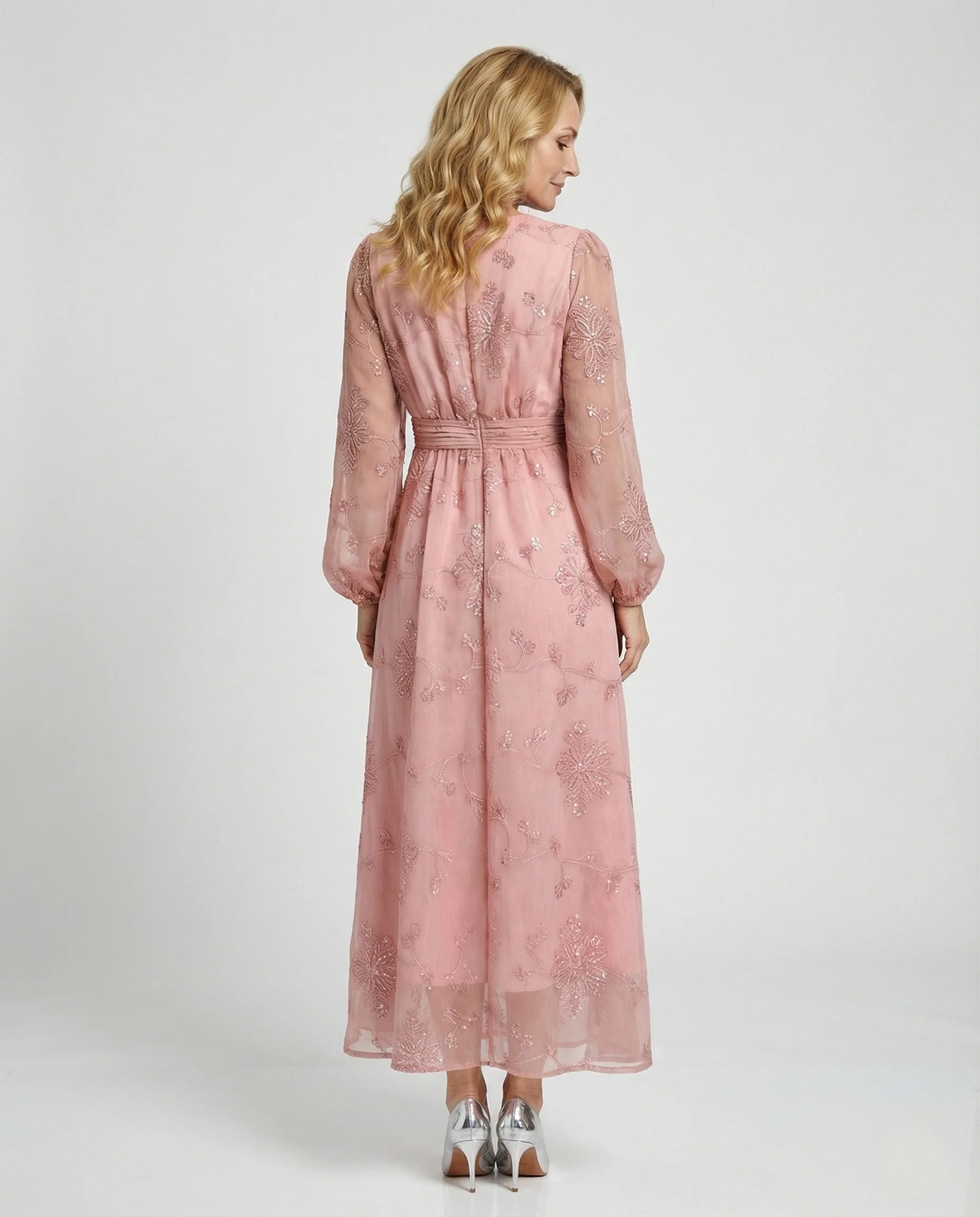 Damen Maxikleid Sommer Chiffon Empire - Image 4