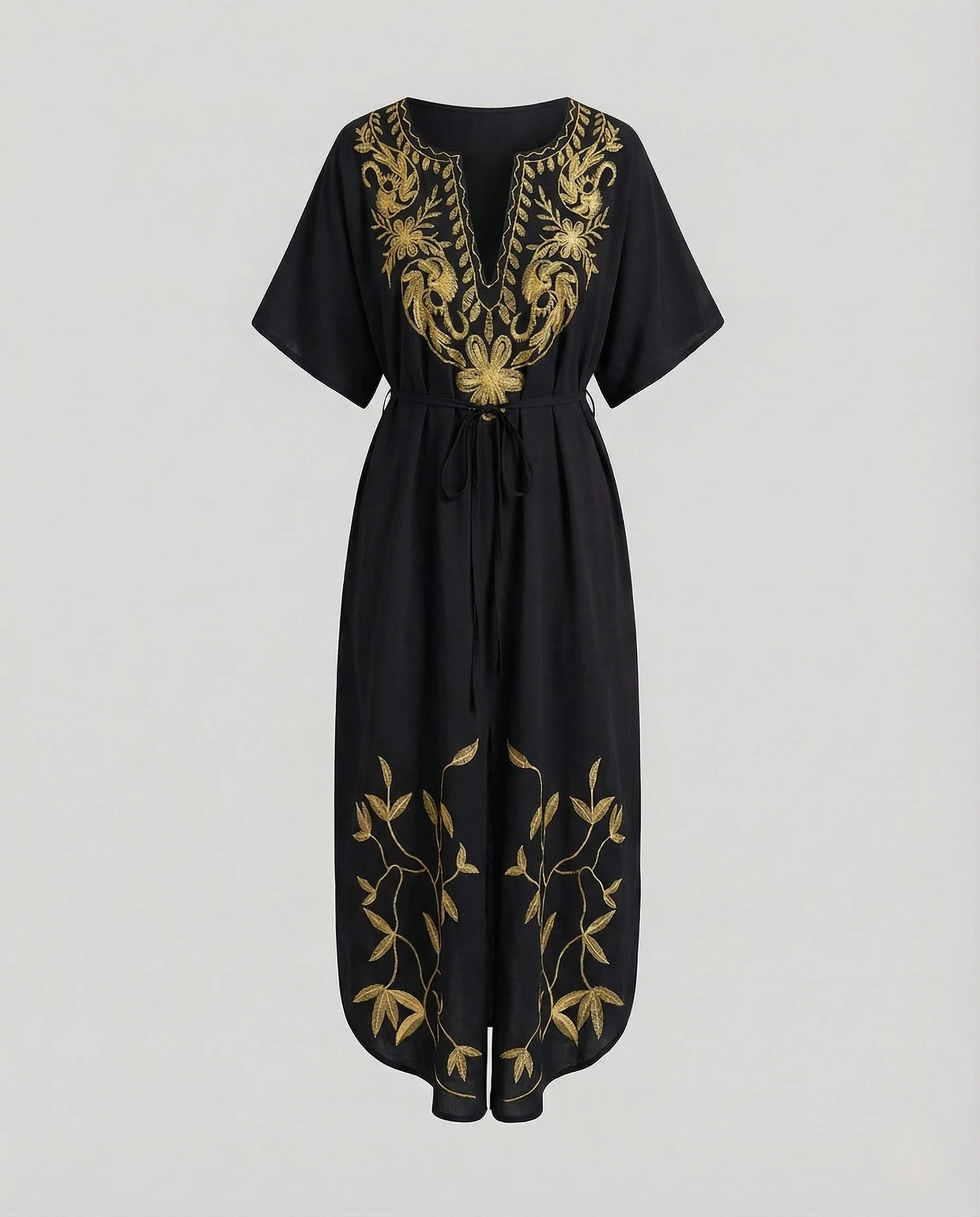 Damen Maxikleid Kaftan bestickt - Image 4