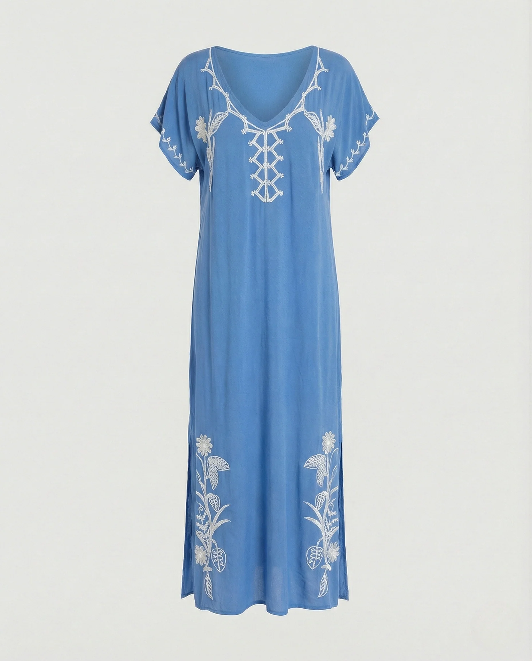 Damen Maxikleid Kaftan V-Ausschnitt - Image 10