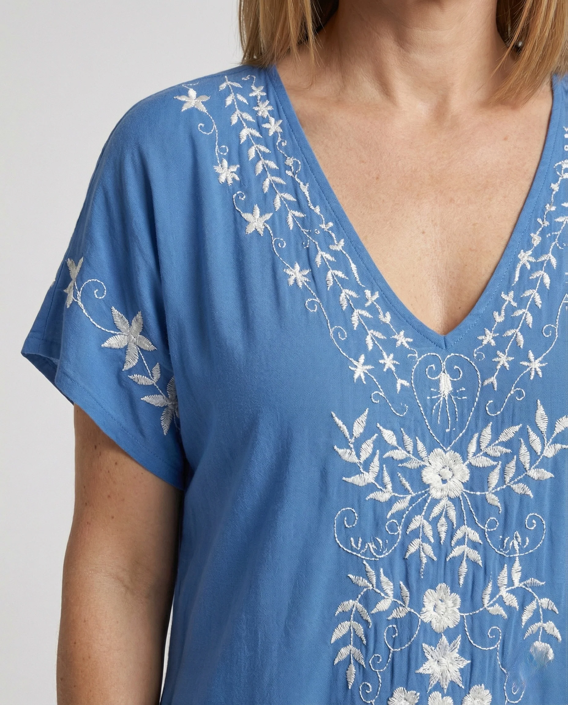 Damen Maxikleid Kaftan V-Ausschnitt - Image 3