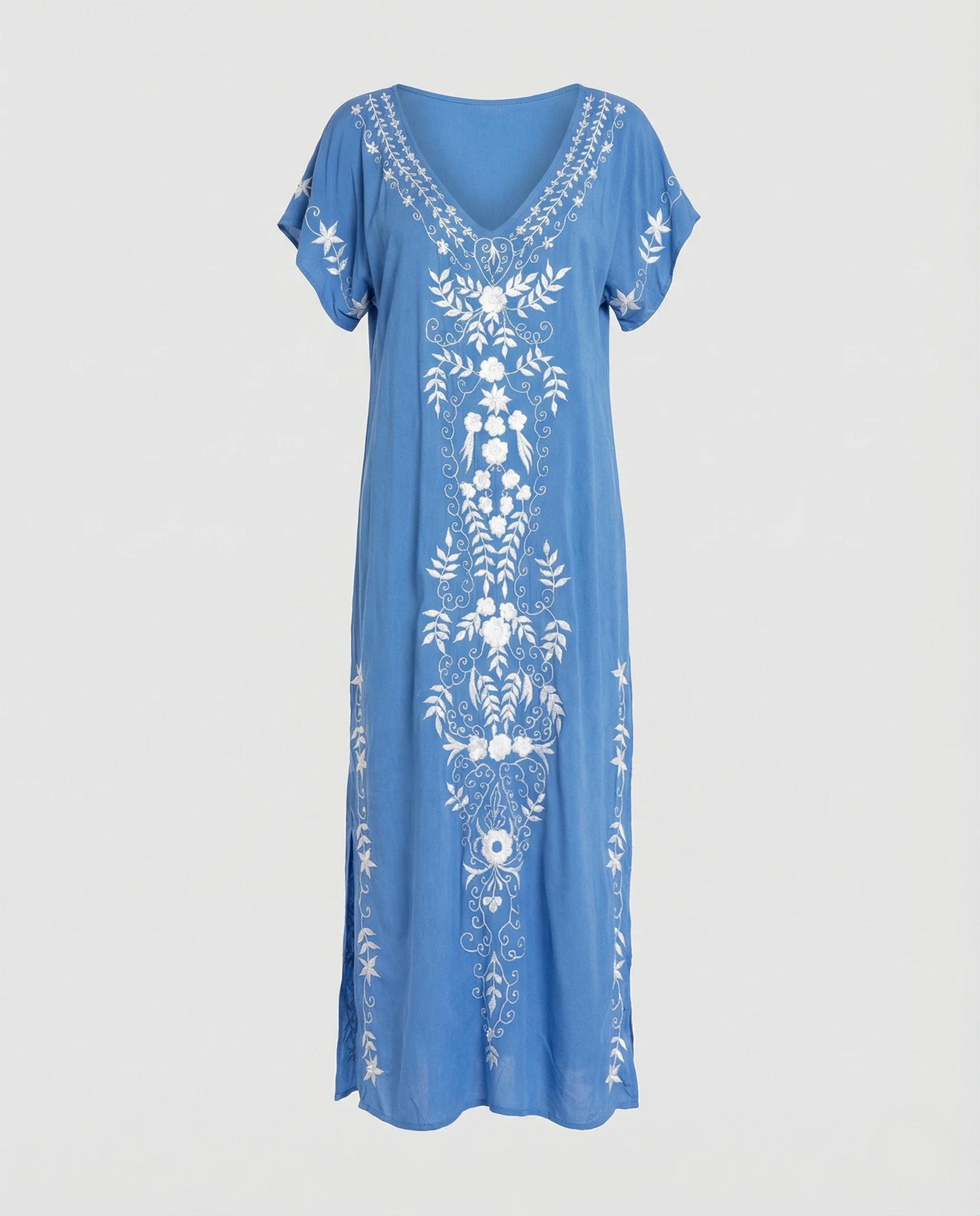 Damen Maxikleid Kaftan V-Ausschnitt - Image 4