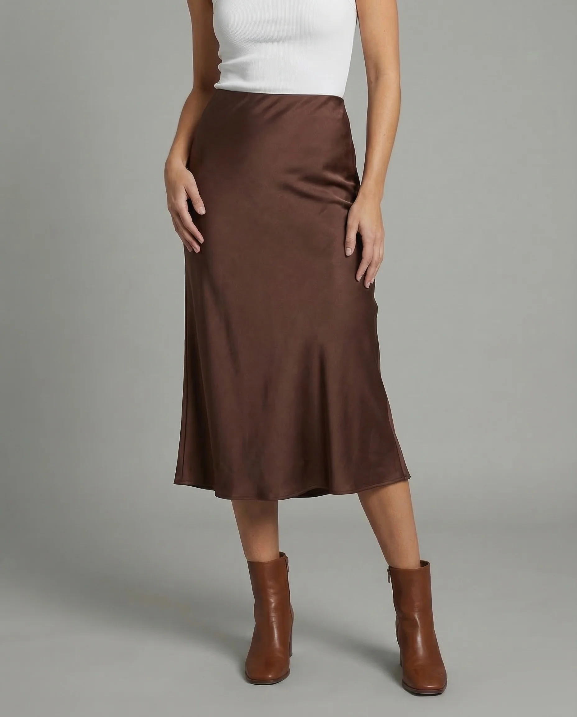 Damen Satin Maxirock Trompete - Image 2
