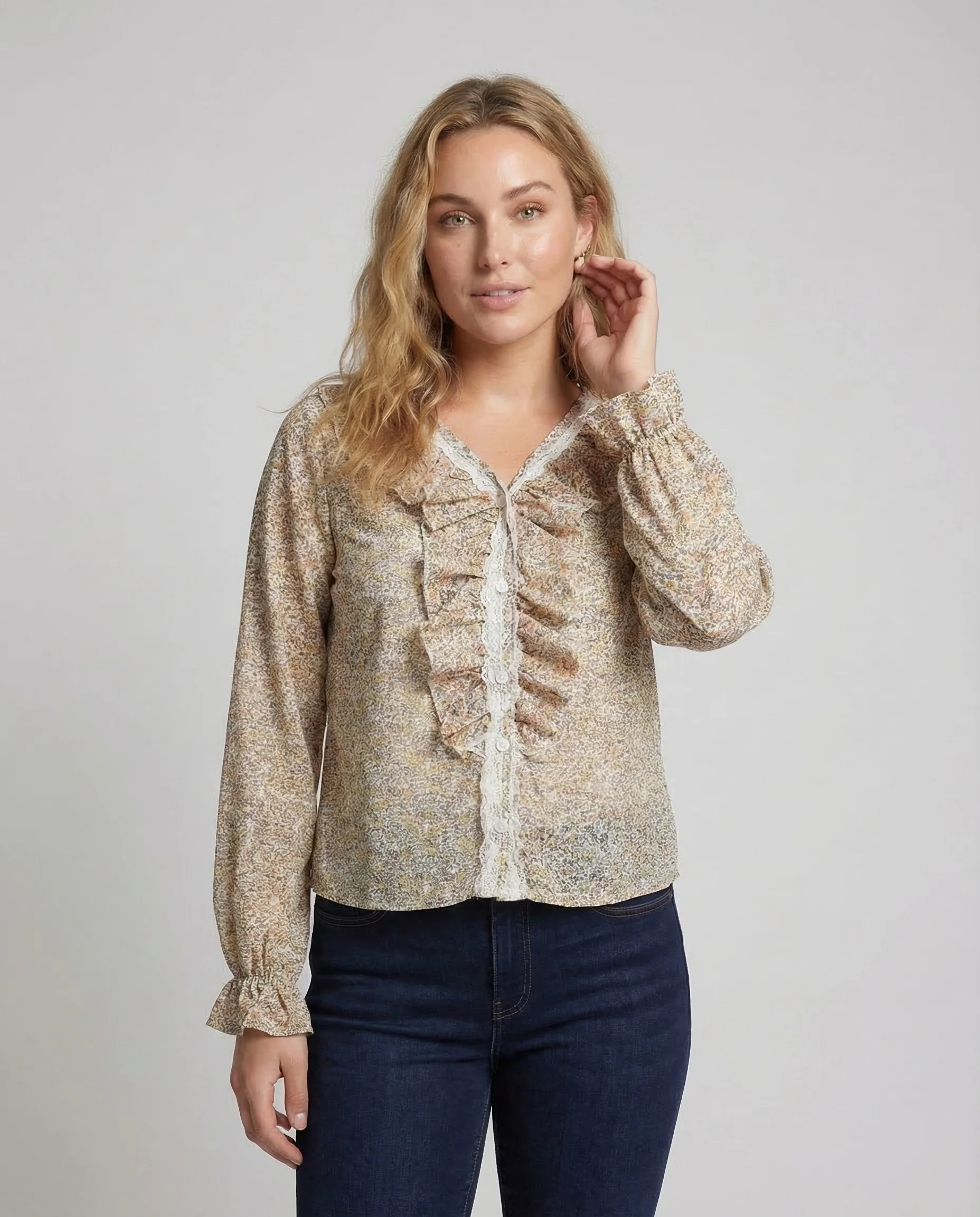 Damen Landhausbluse Spitze - Image 2