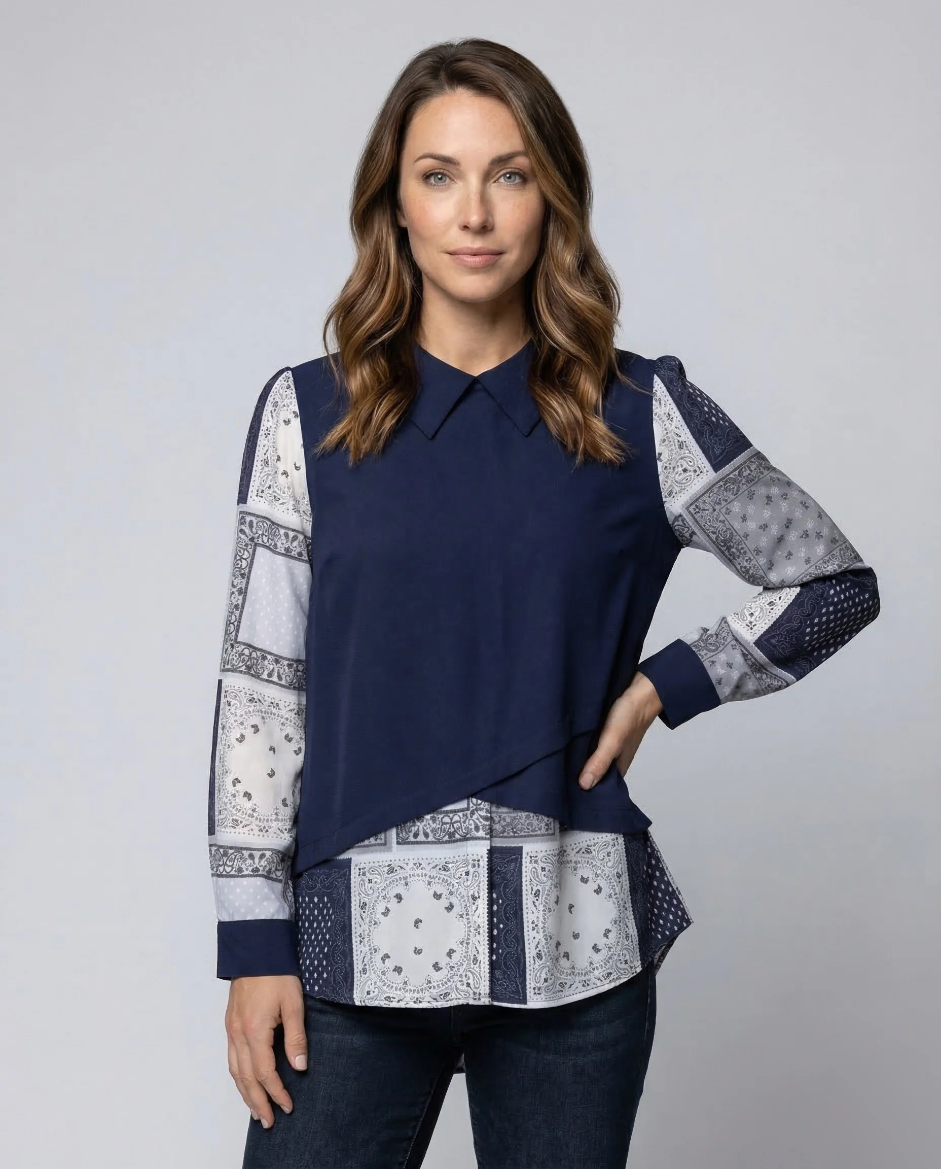 Damen Blusentop Lagenlook - Image 2