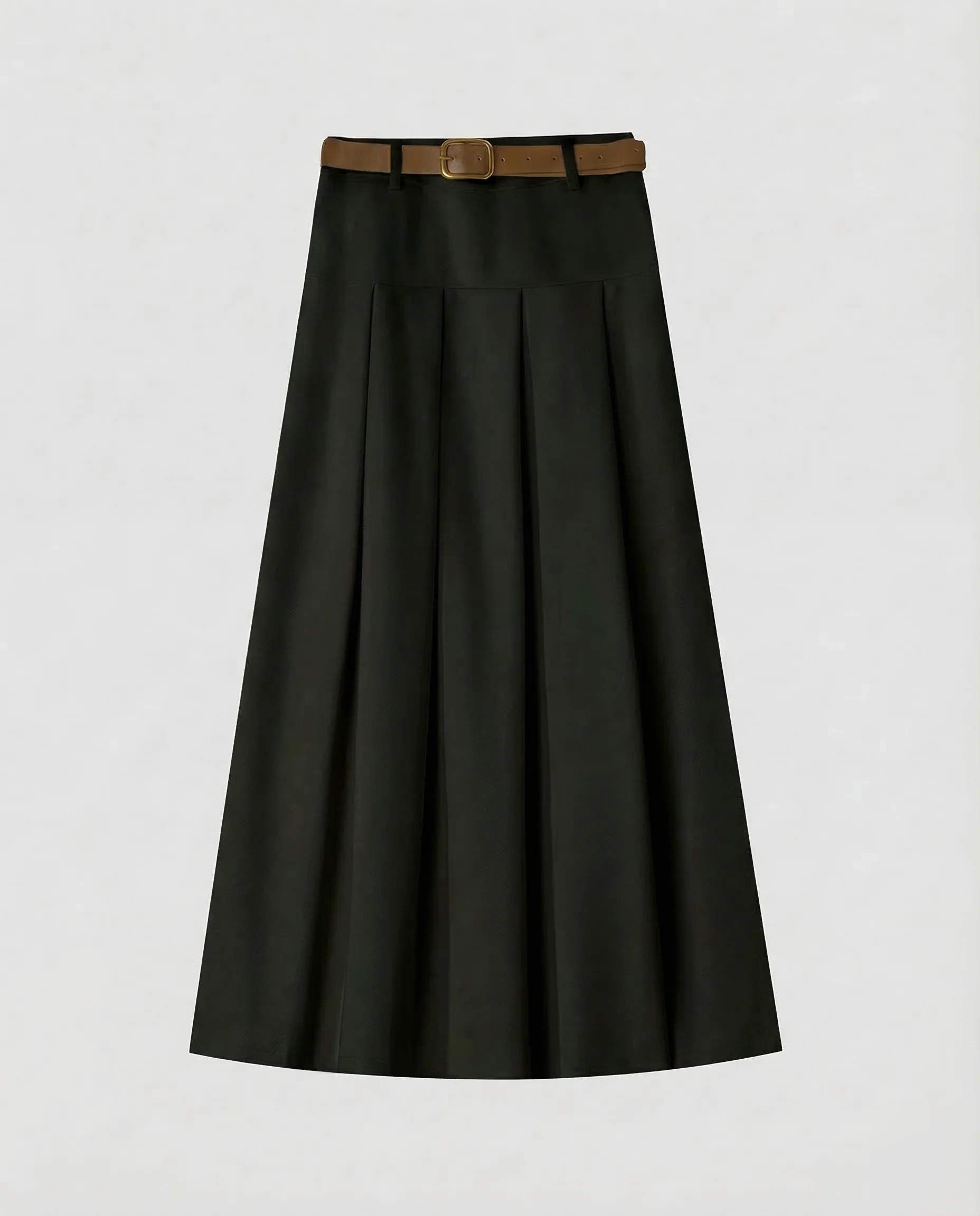 Damen Maxirock Kellerfalten Gürtel - Image 6