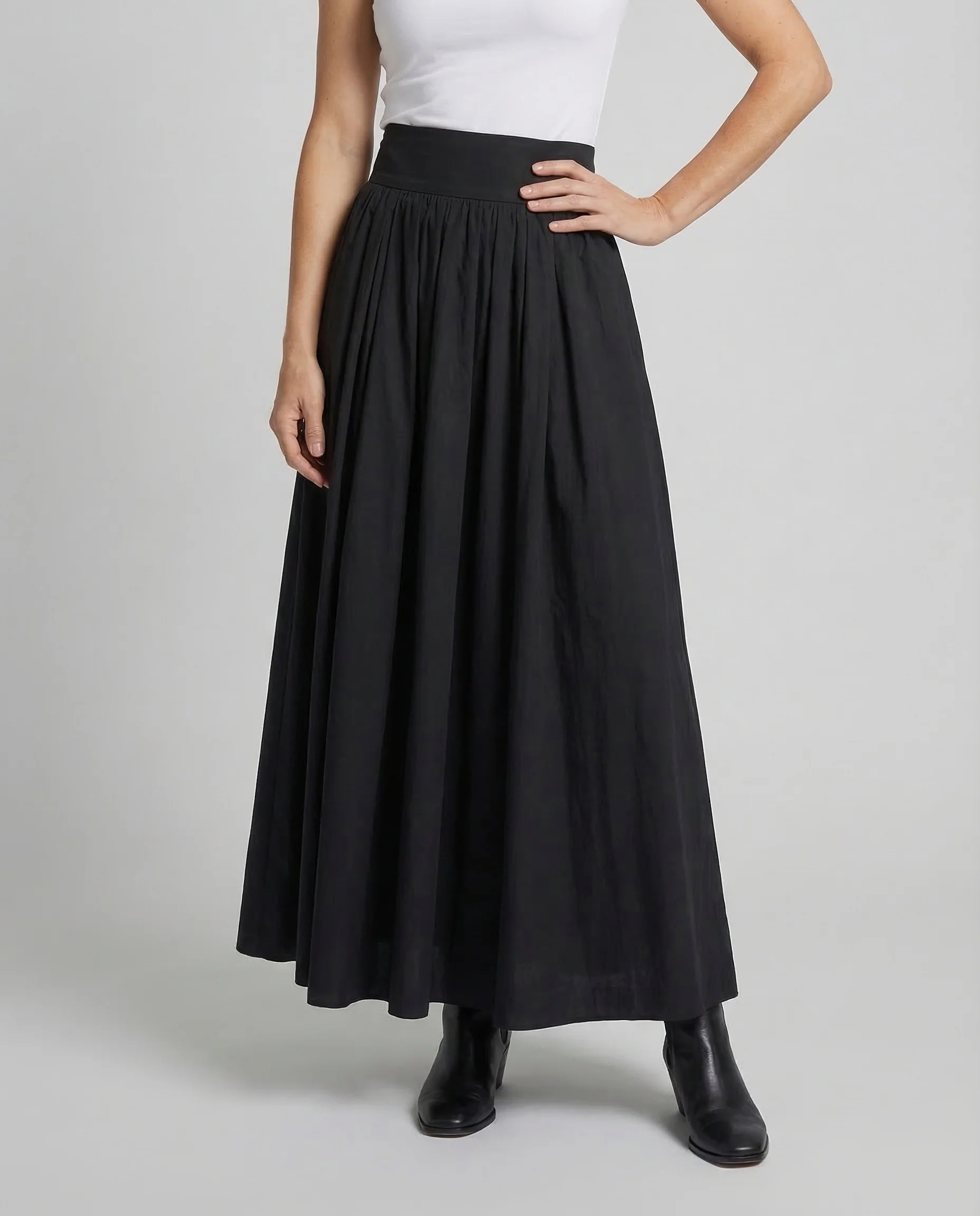 Damen Tellerrock Maxi Falten - Image 2