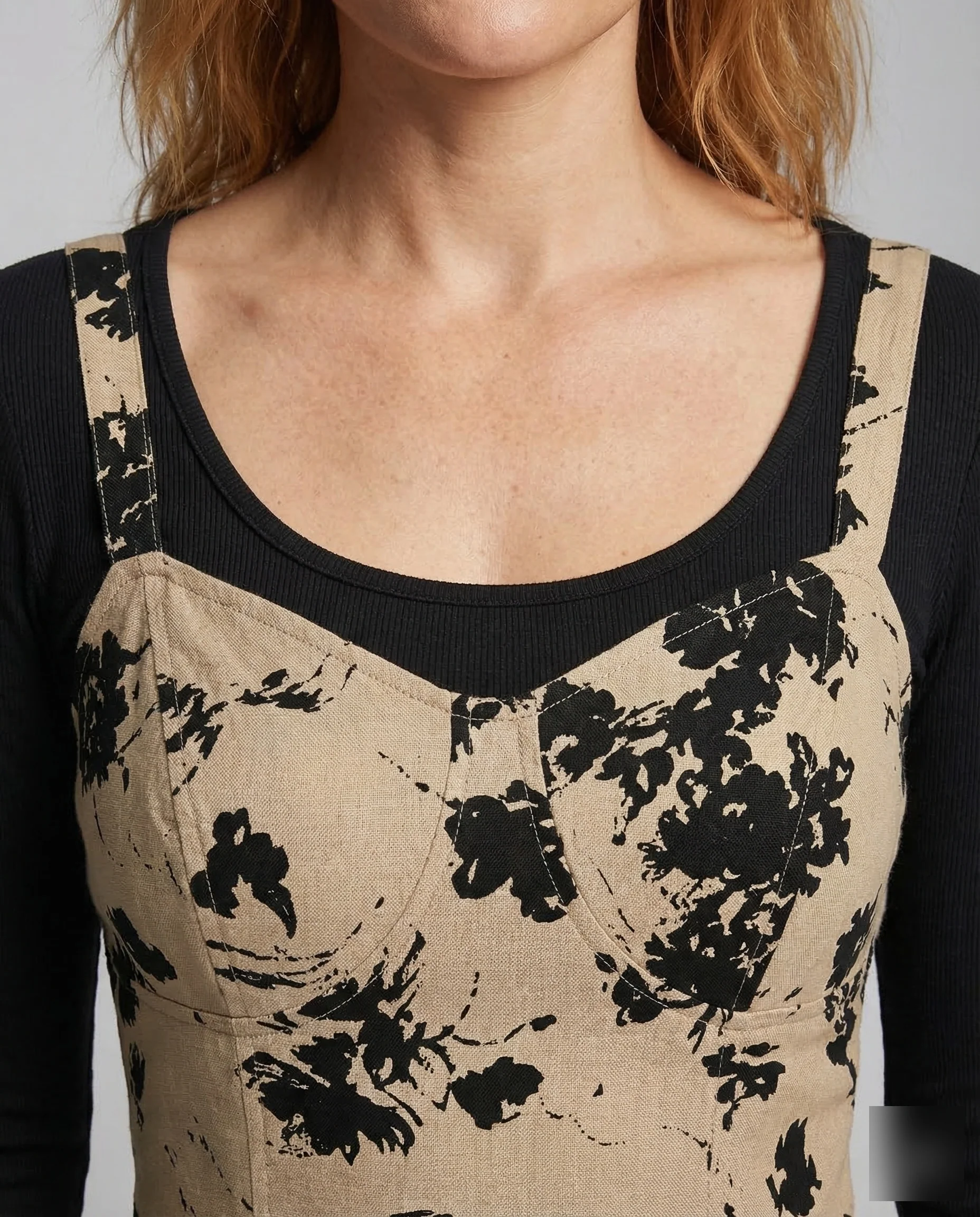 Damen Abendkleid A Linie Korsett Blumenstickerei - Image 3