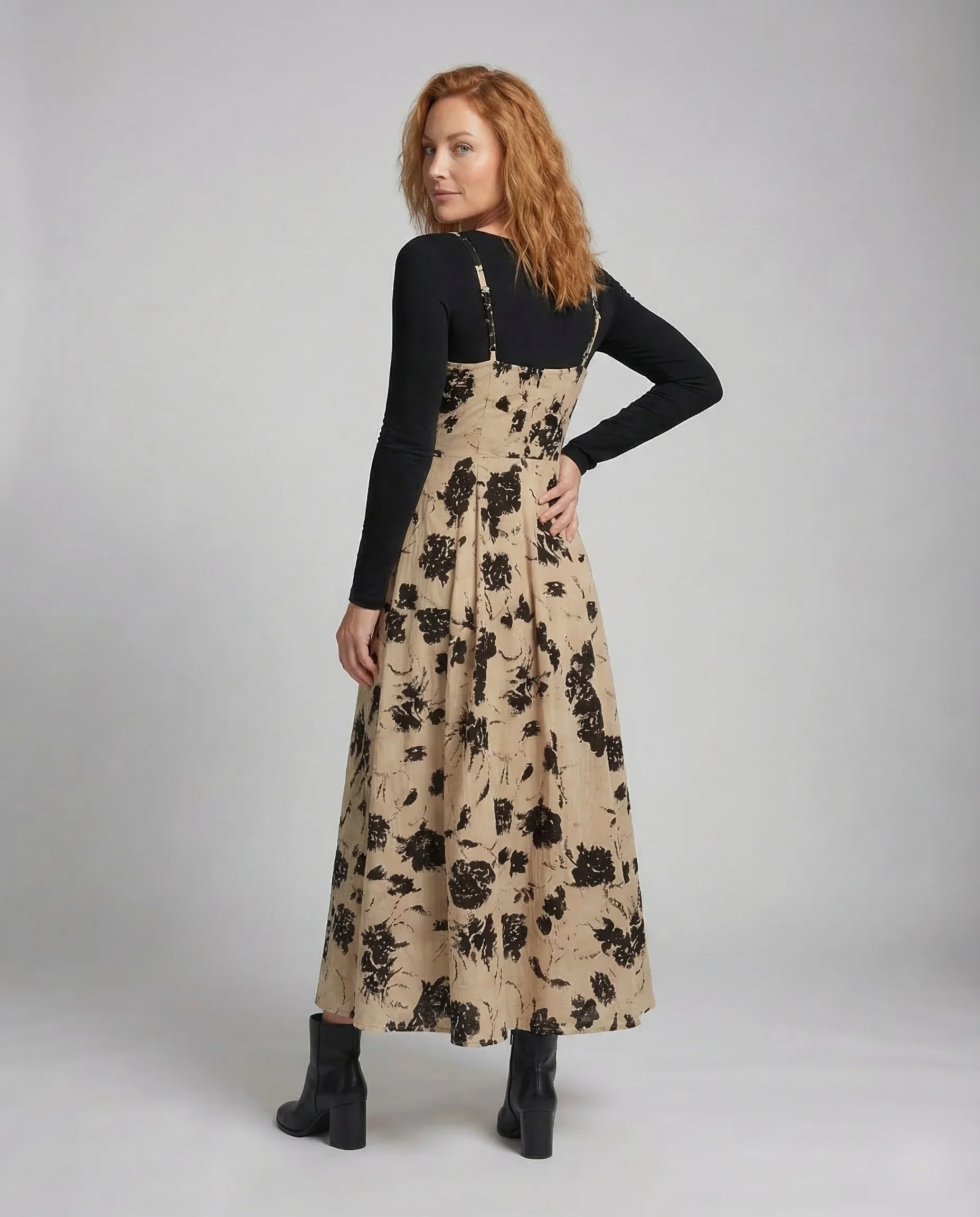 Damen Abendkleid A Linie Korsett Blumenstickerei - Image 4