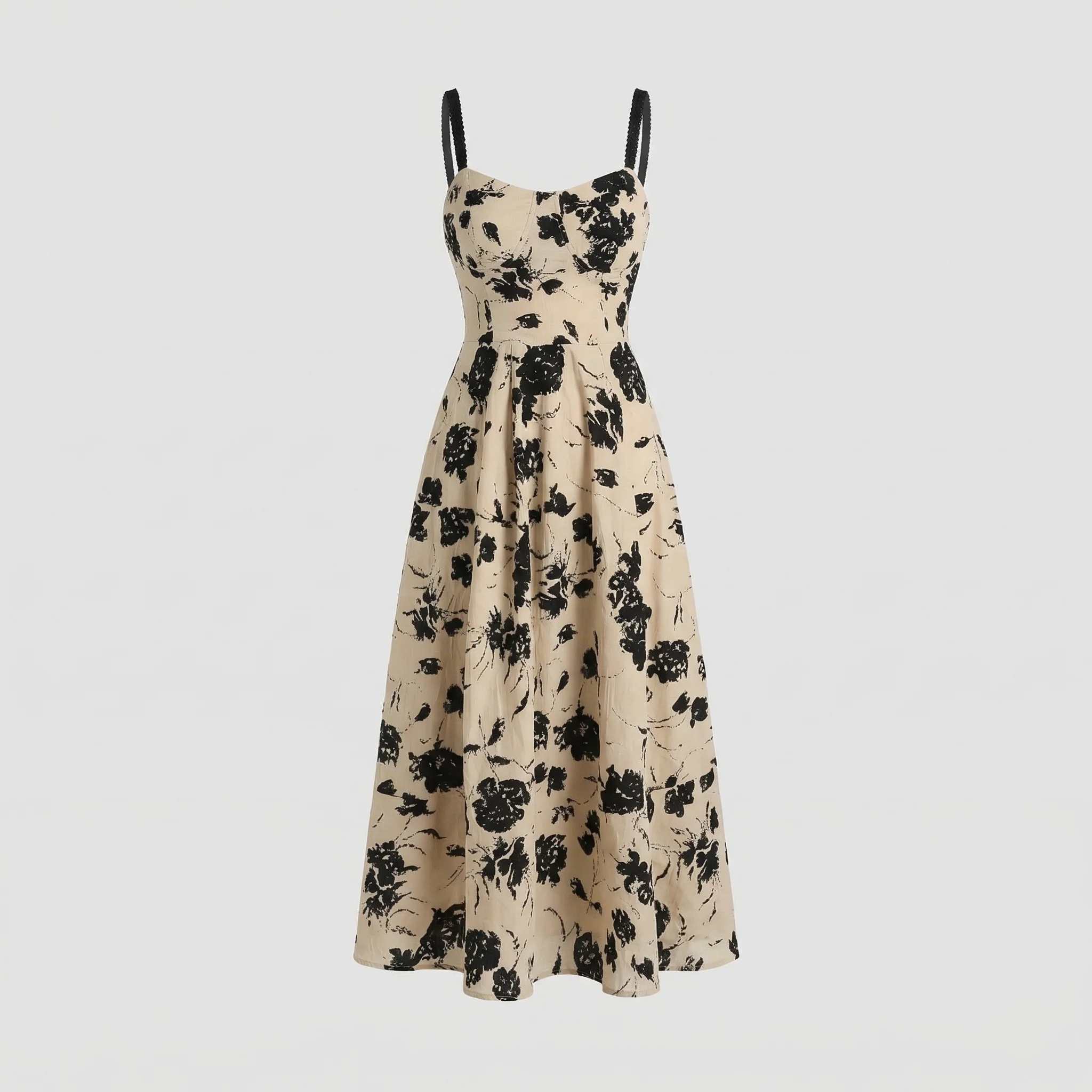 Damen Abendkleid A Linie Korsett Blumenstickerei - Image 5