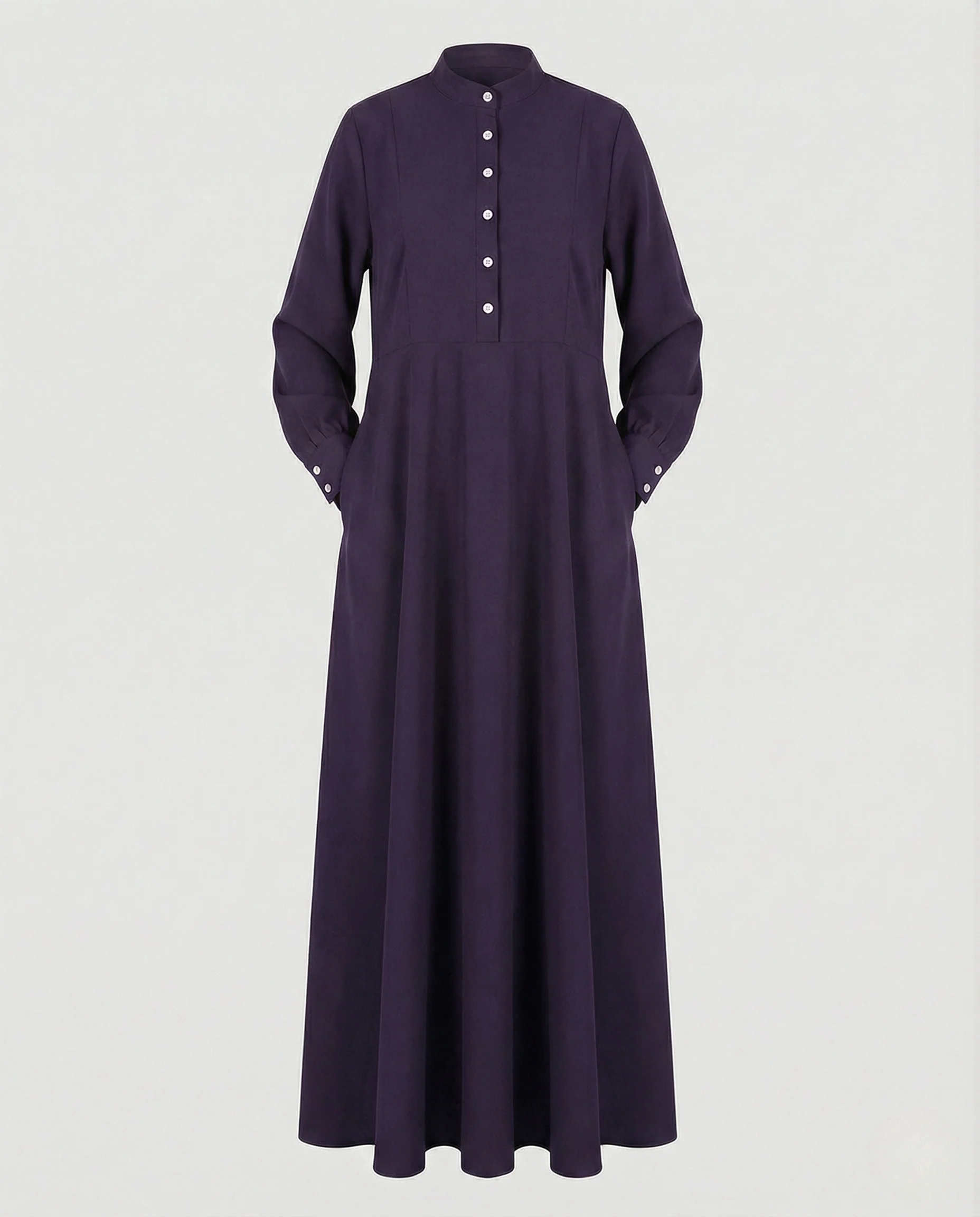 Damen Bodenlanges A-Linienkleid mit Stehkragen - Image 5