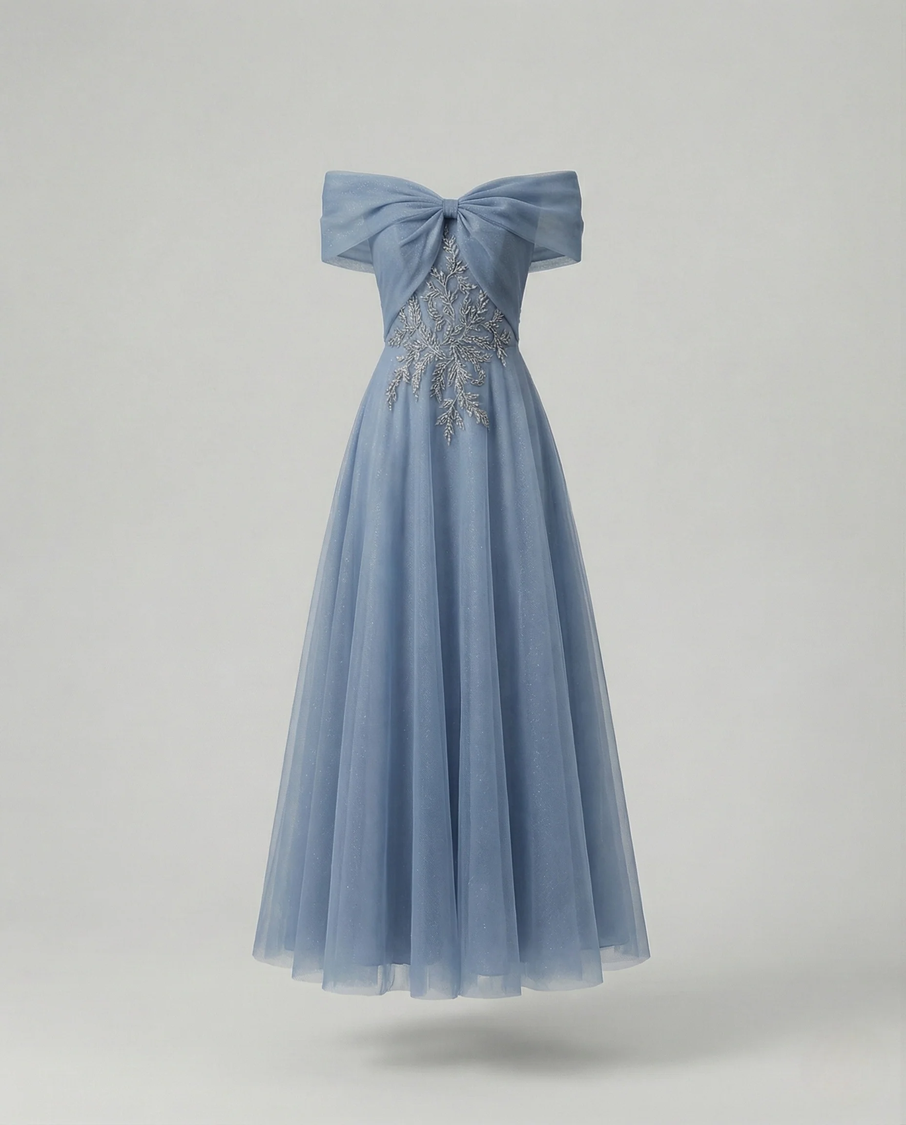 Damen Bodenlanges Carmen Abendkleid mit Spitze - Image 7