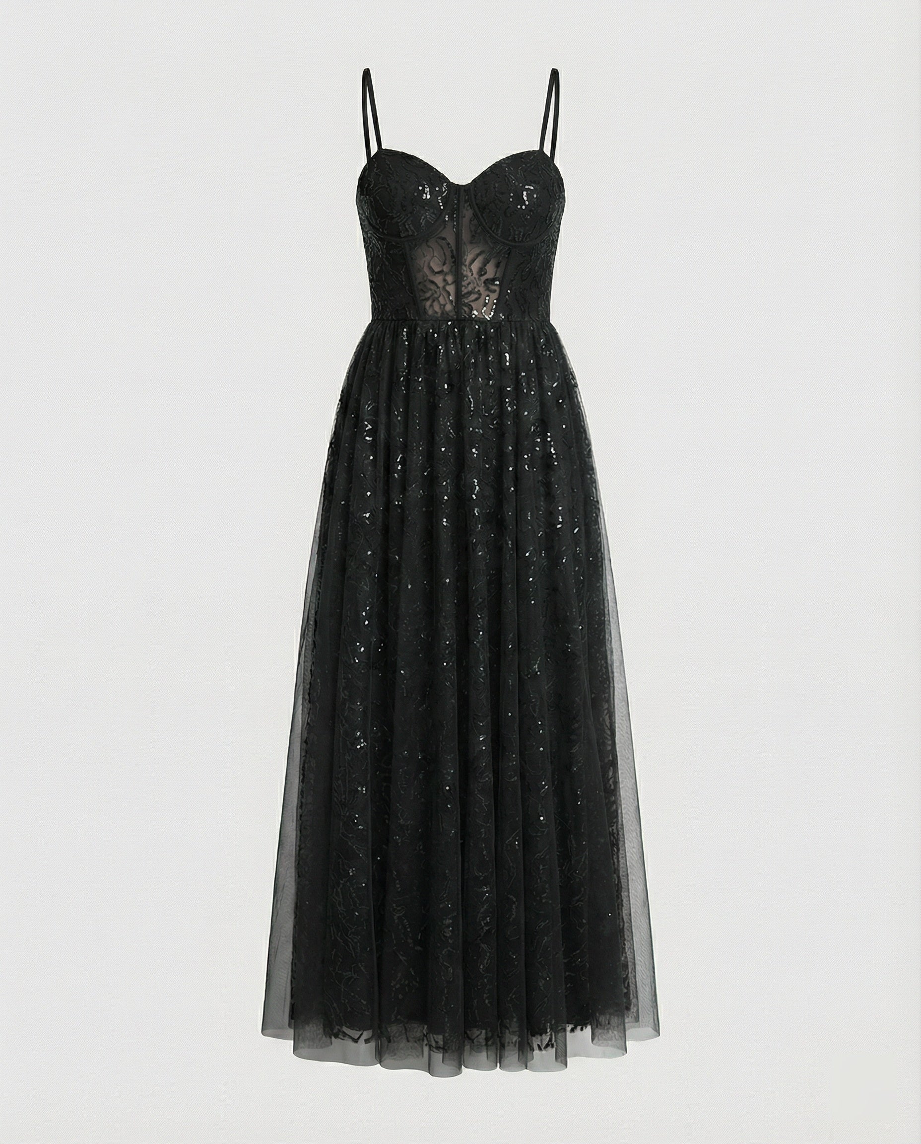Abendkleid lang mit Tüllrock und Cups - Image 5