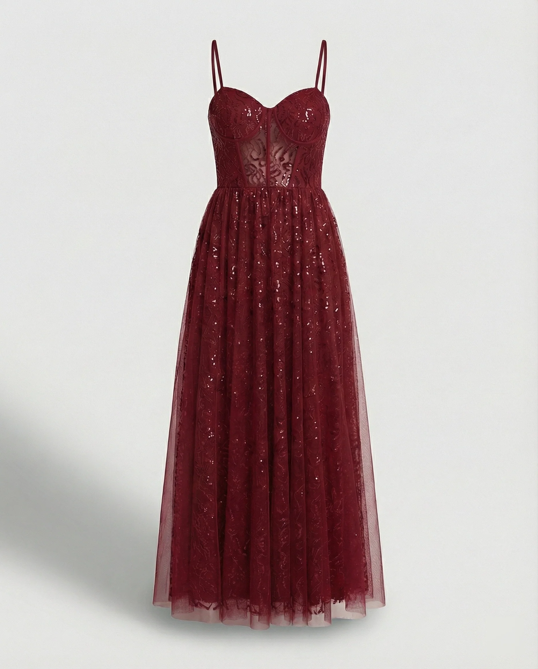 Abendkleid lang mit Tüllrock und Cups - Image 6