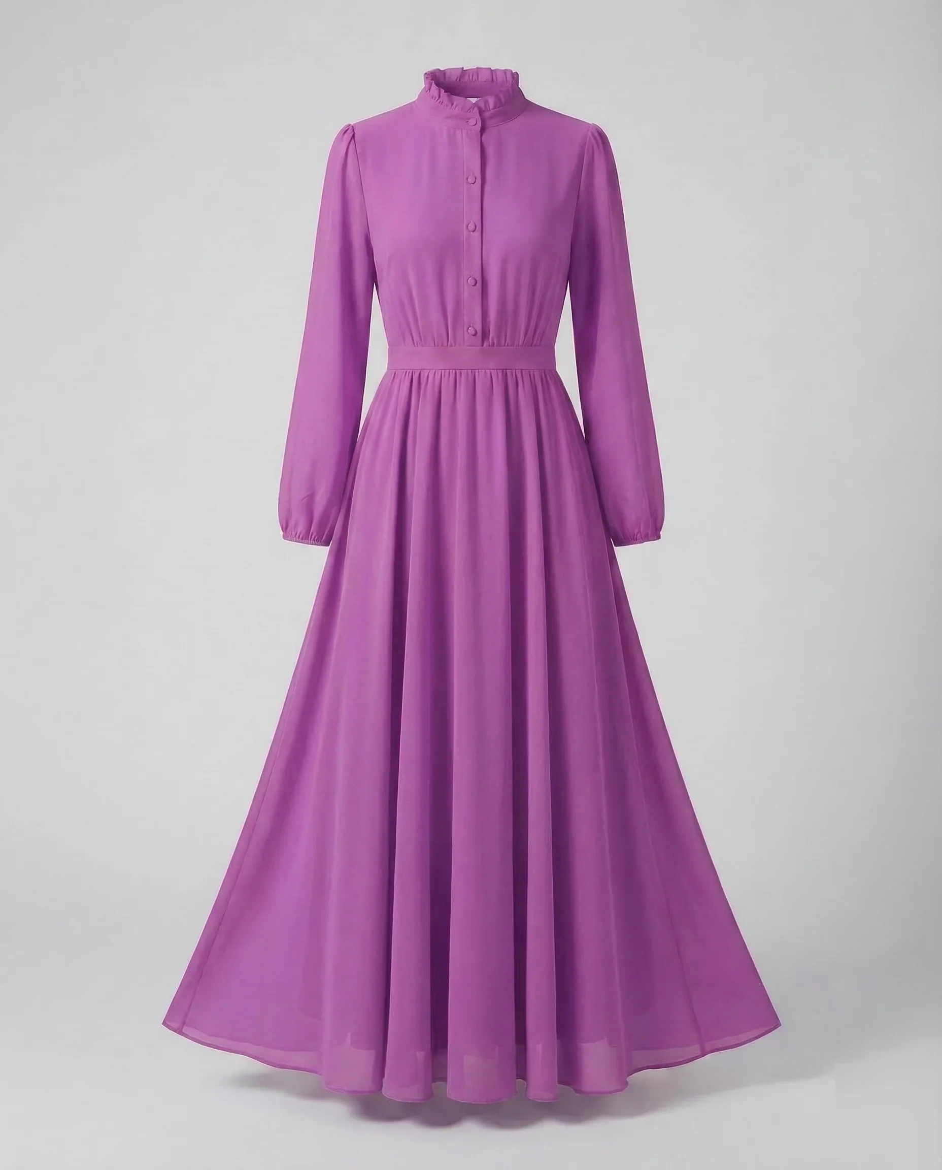 Damen Chiffon Maxikleid Rüschen - Image 10