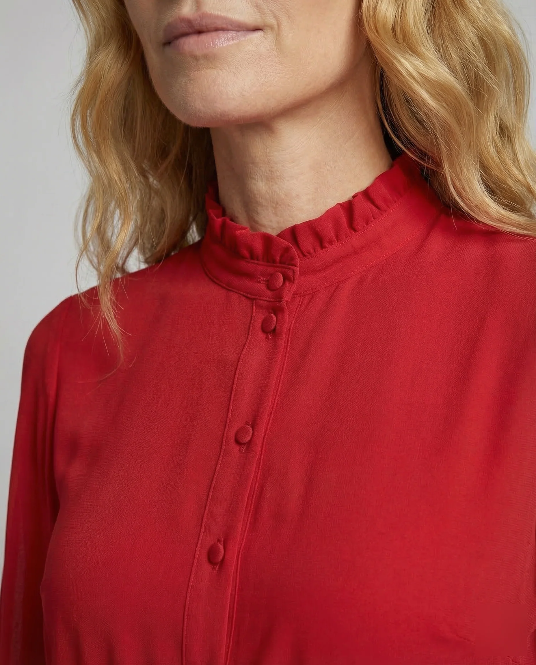 Damen Chiffon Maxikleid Rüschen - Image 3