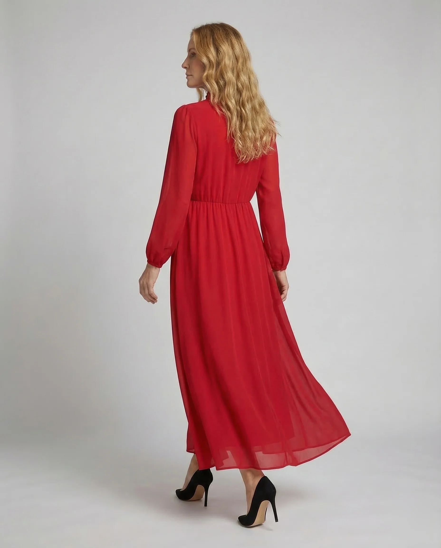 Damen Chiffon Maxikleid Rüschen - Image 4