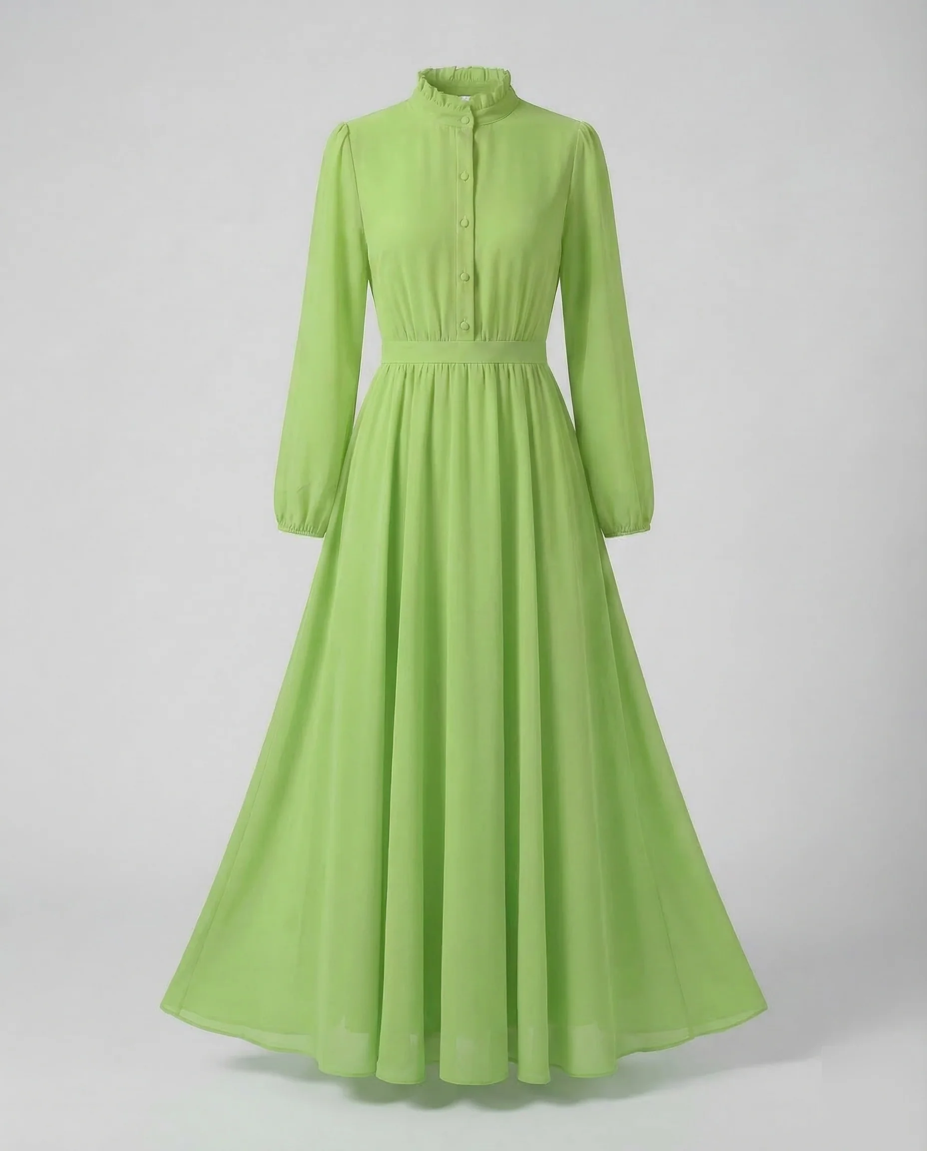 Damen Chiffon Maxikleid Rüschen - Image 7