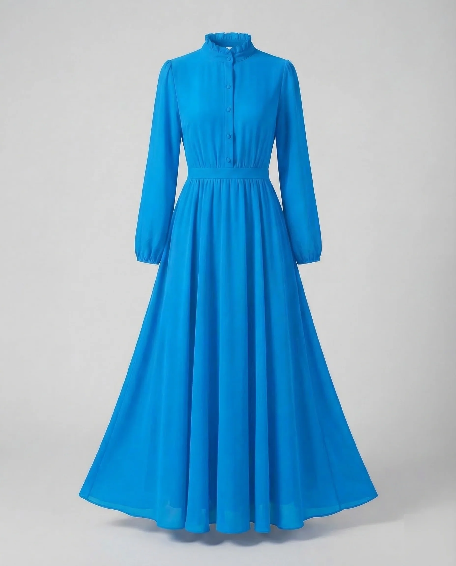 Damen Chiffon Maxikleid Rüschen - Image 8