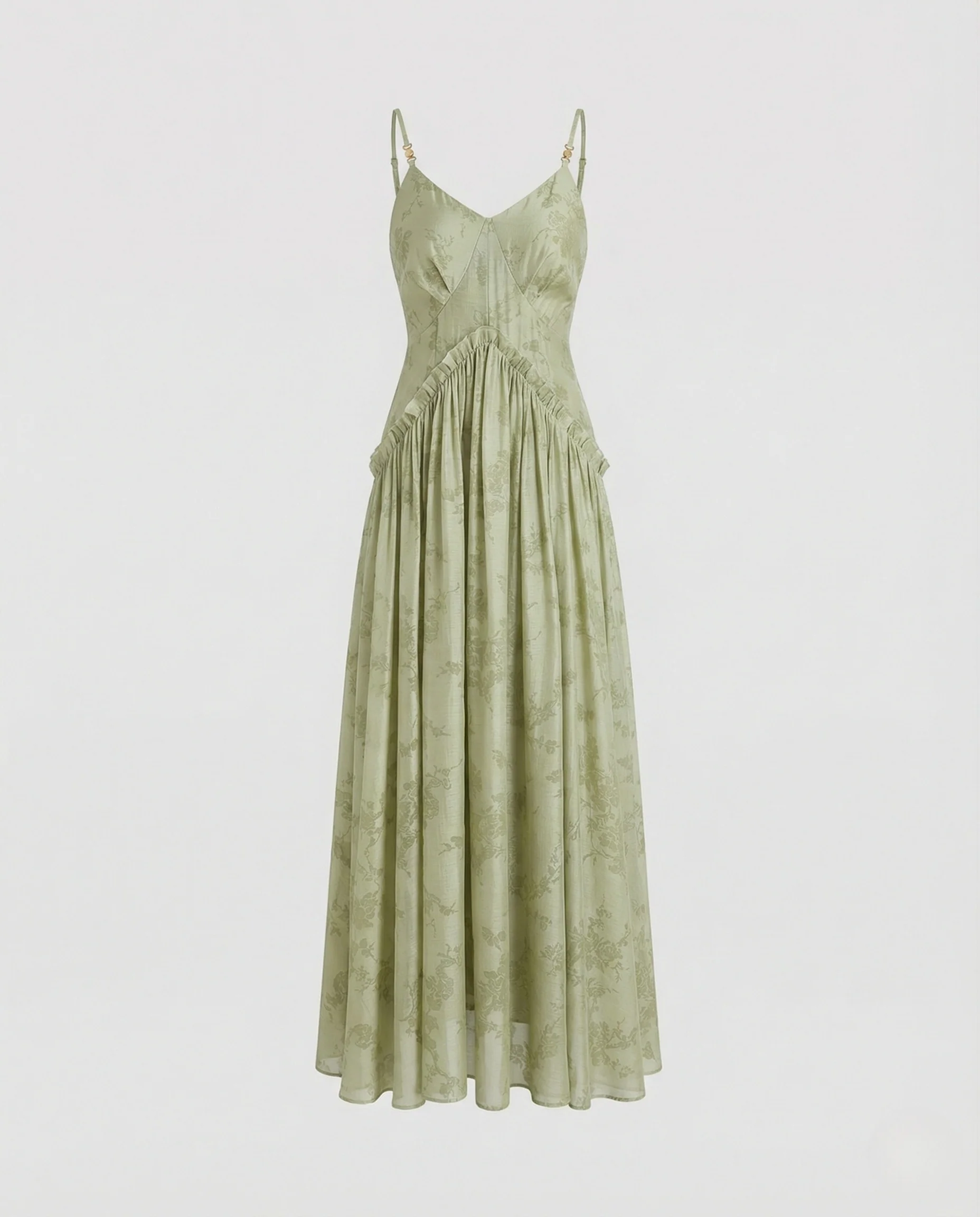 Damen Jacquard Maxikleid mit Spaghettiträgern - Image 4