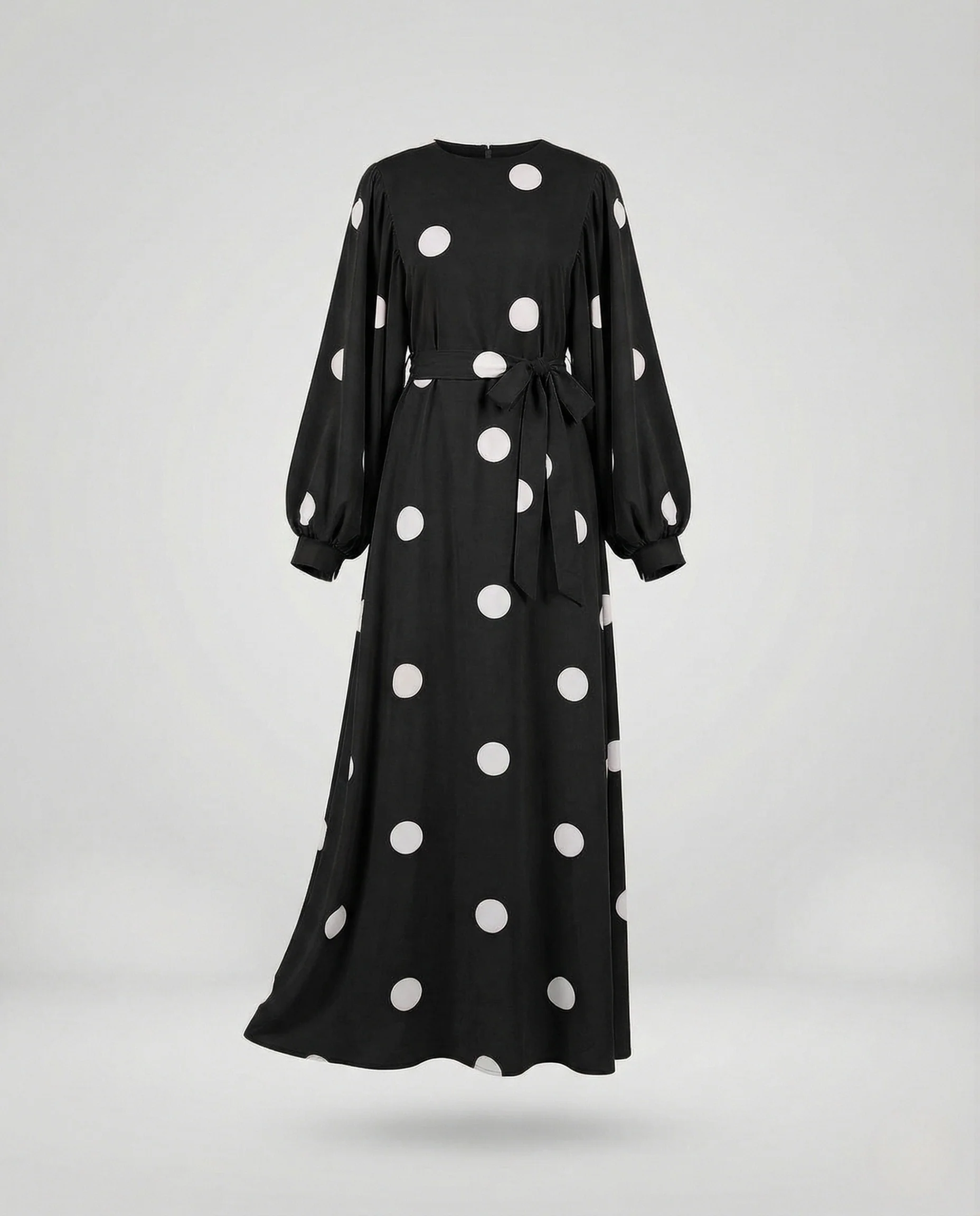 Damen Maxikleid Punkte mit Gürtel - Image 7