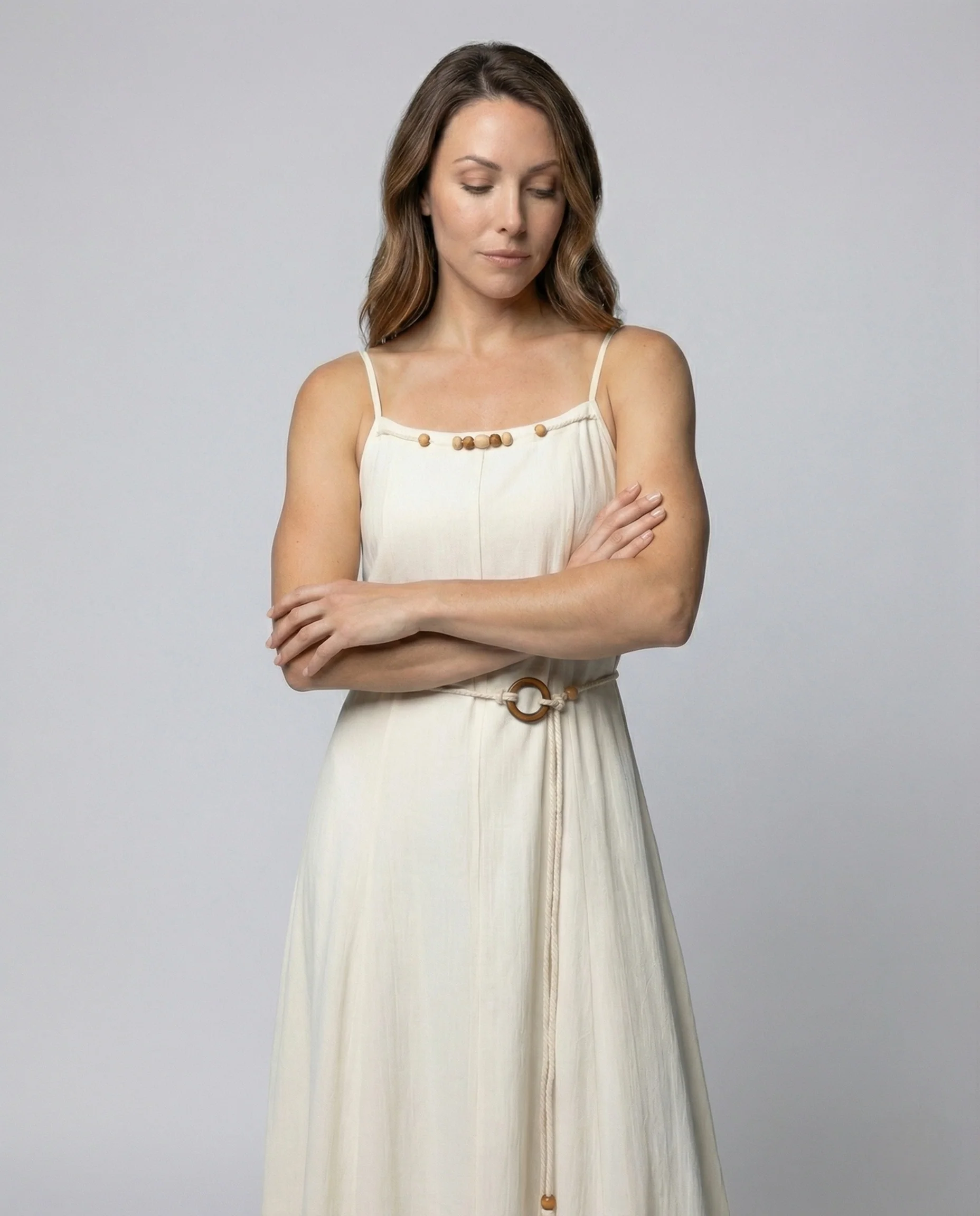 Damen Maxikleid Knitteroptik mit Trägern - Image 2