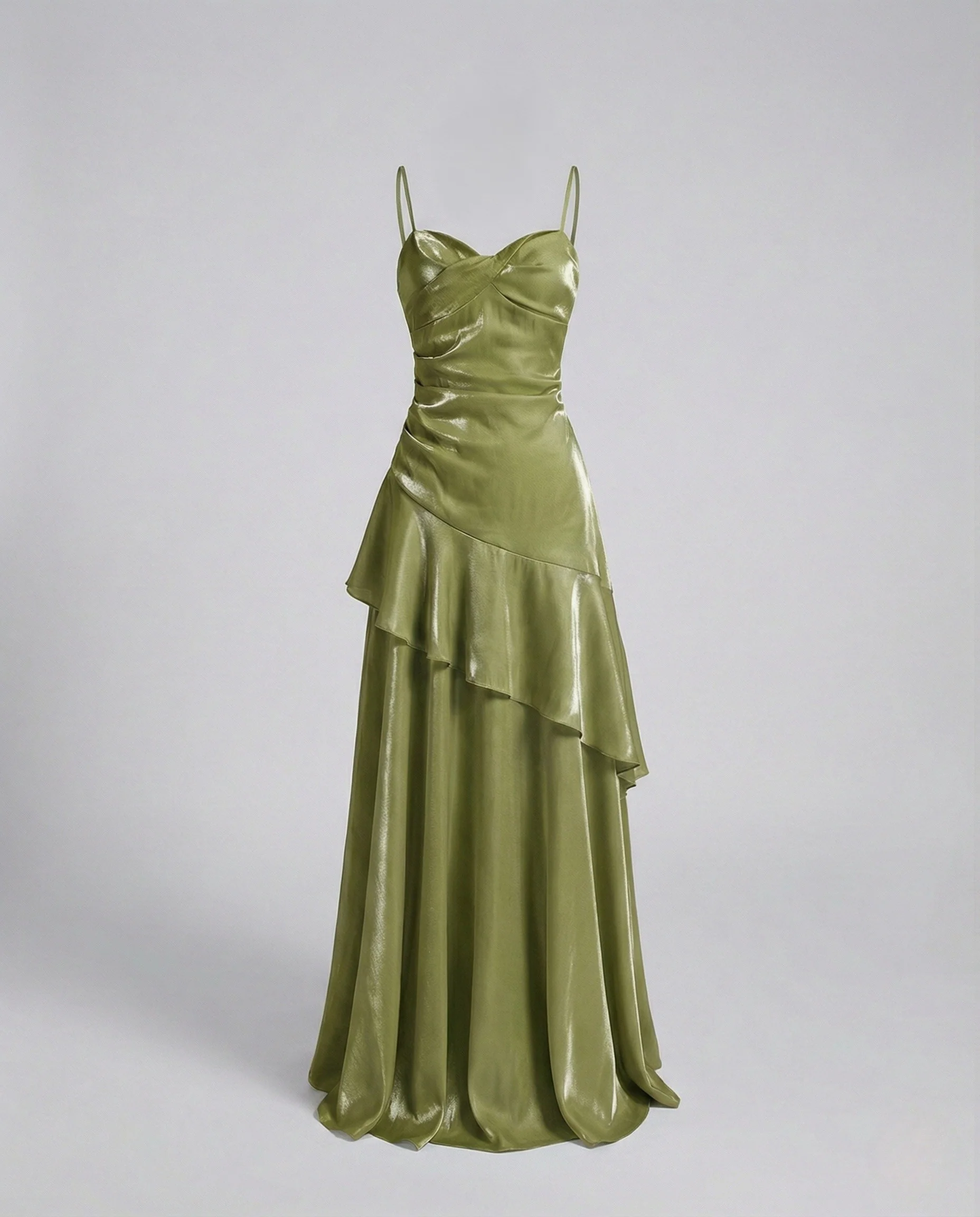 Damen Satin Abendkleid mit Herz Ausschnitt - Image 5