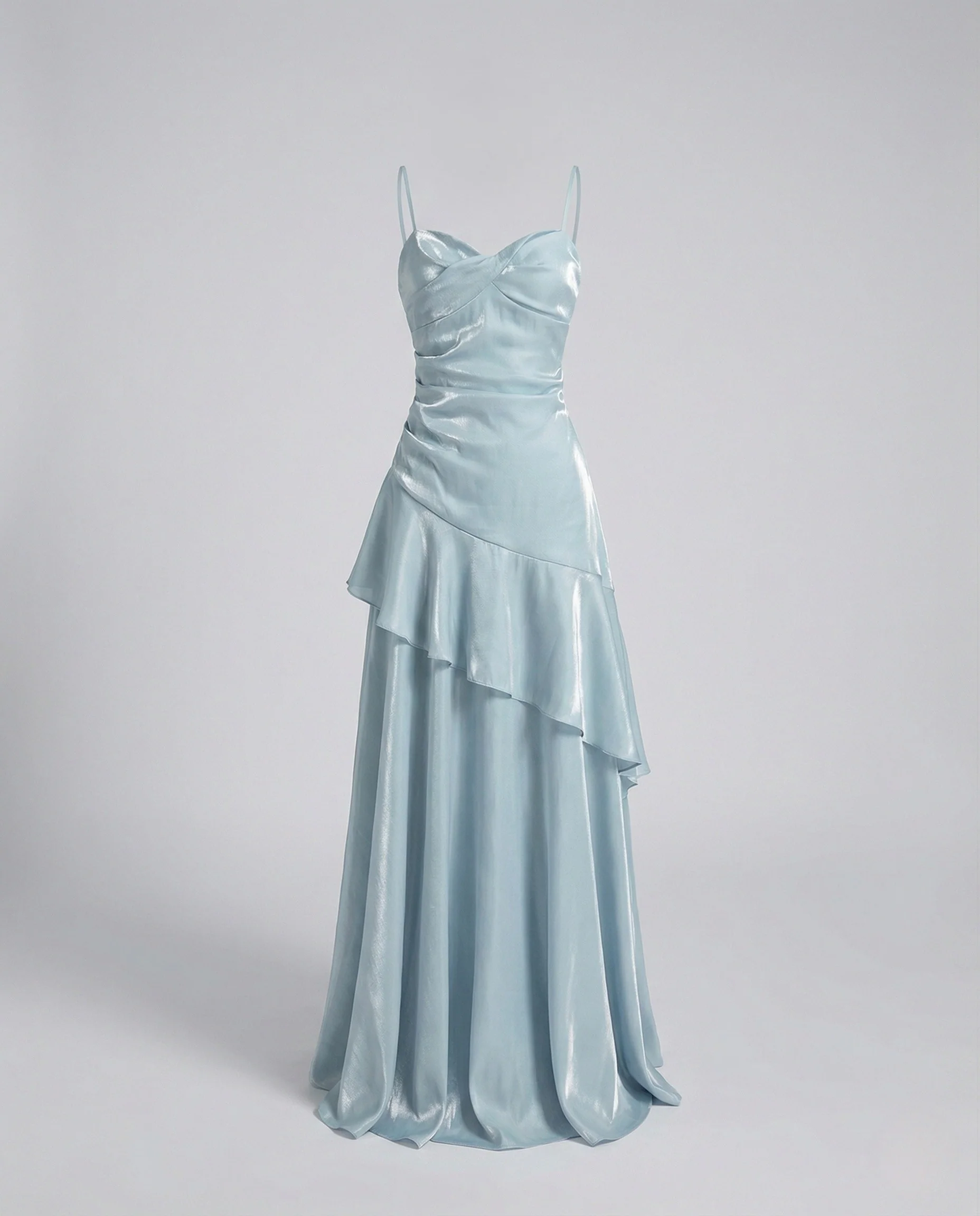 Damen Satin Abendkleid mit Herz Ausschnitt - Image 6