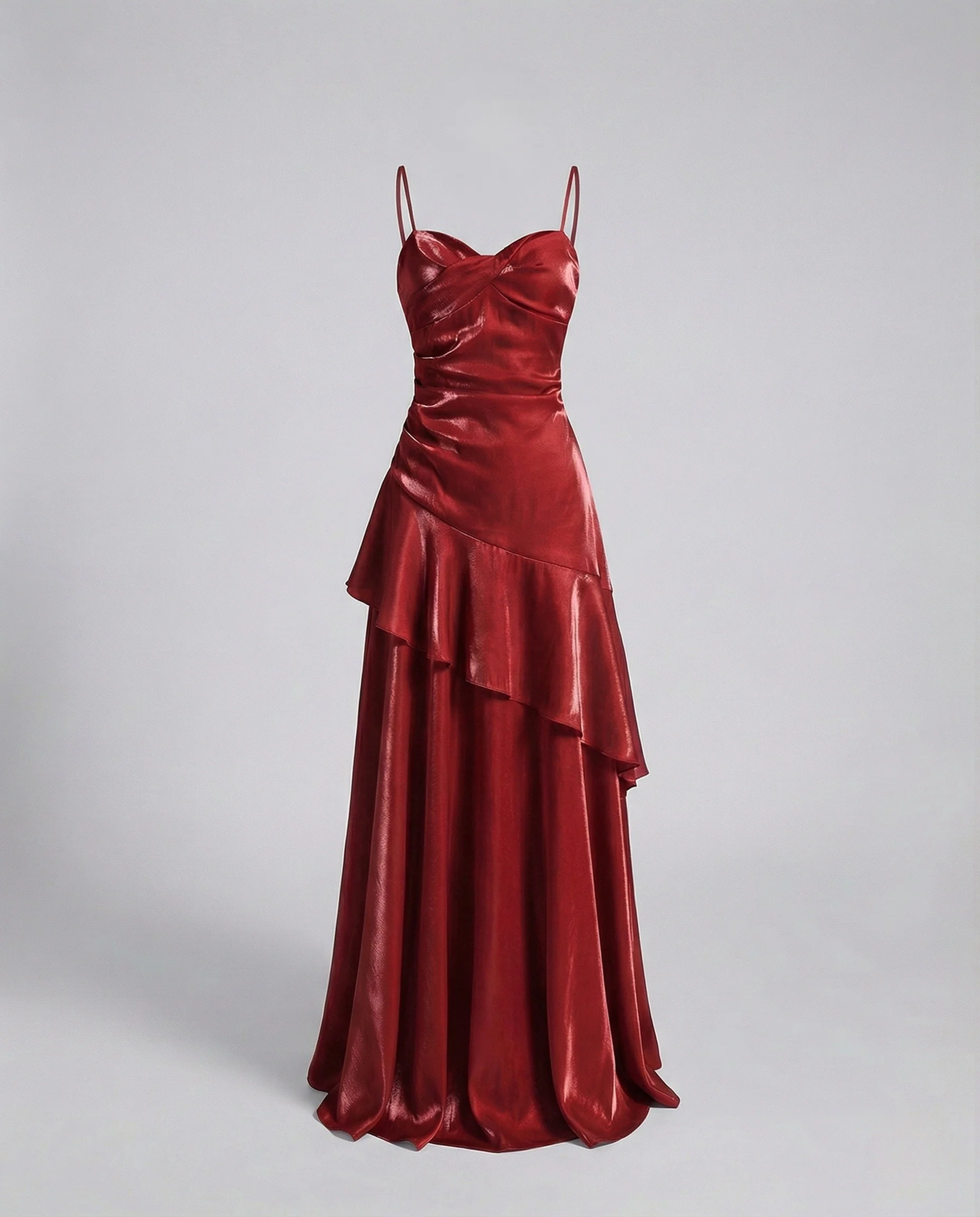 Damen Satin Abendkleid mit Herz Ausschnitt - Image 7