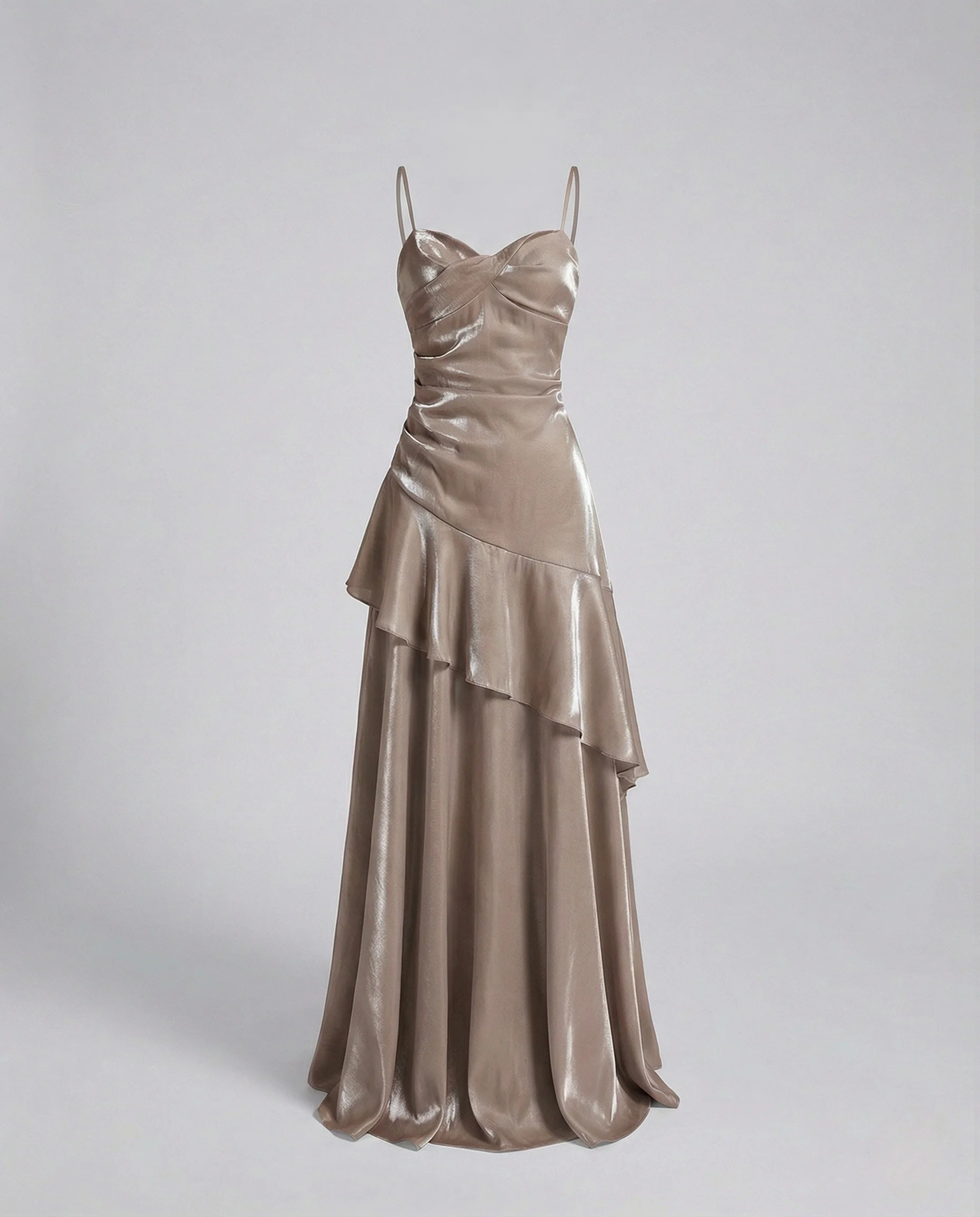 Damen Satin Abendkleid mit Herz Ausschnitt - Image 8