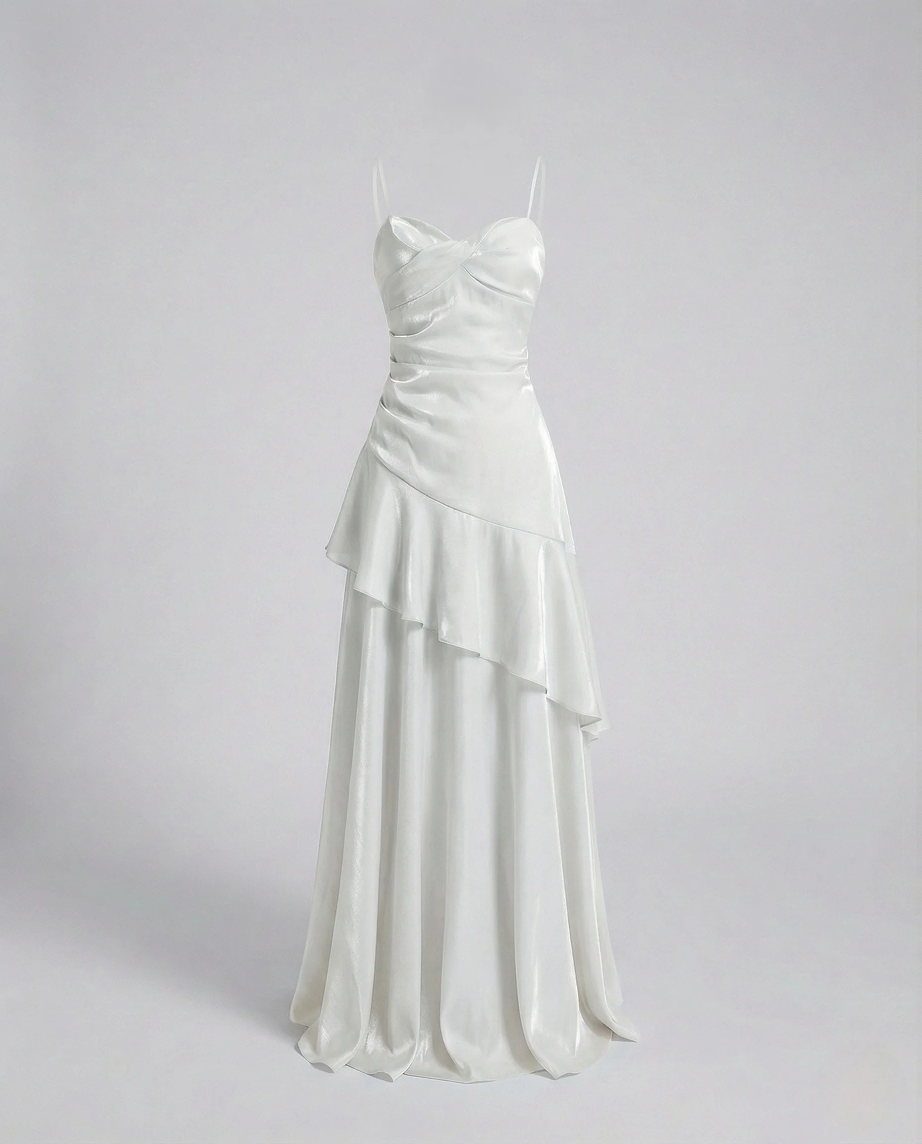 Damen Satin Abendkleid mit Herz Ausschnitt - Image 9