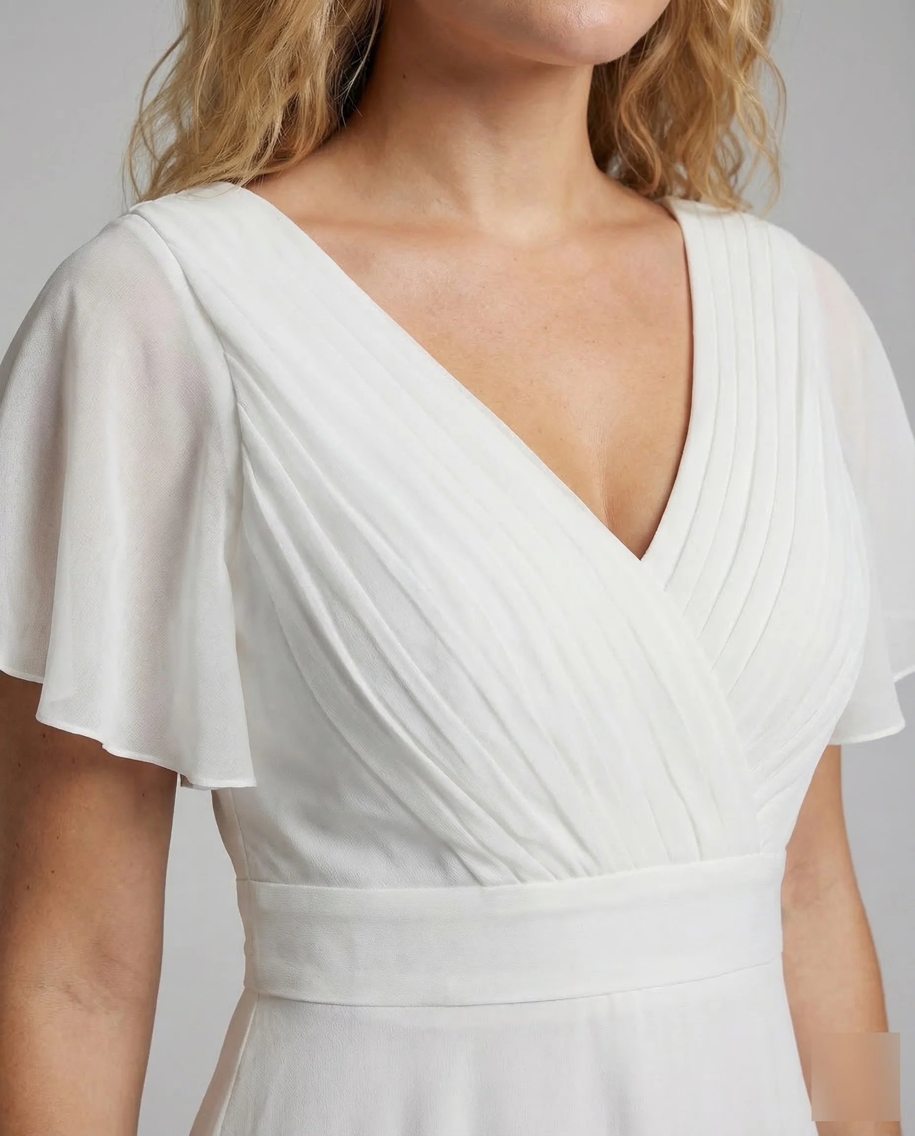 Abendkleid lang aus Tüll mit V-Ausschnitt - Image 3