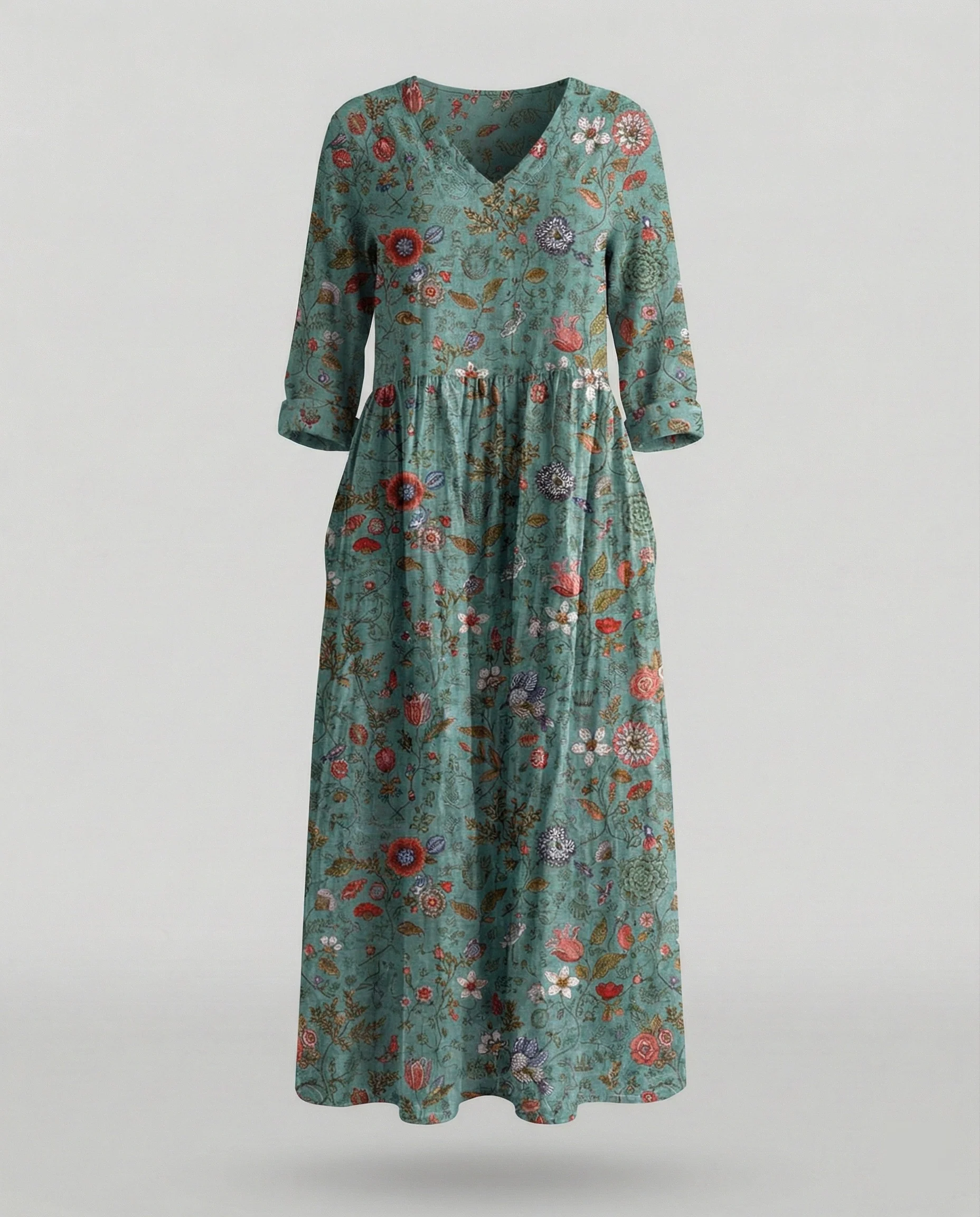 Damen Boho Maxikleid Sommer Leinenoptik - Image 13