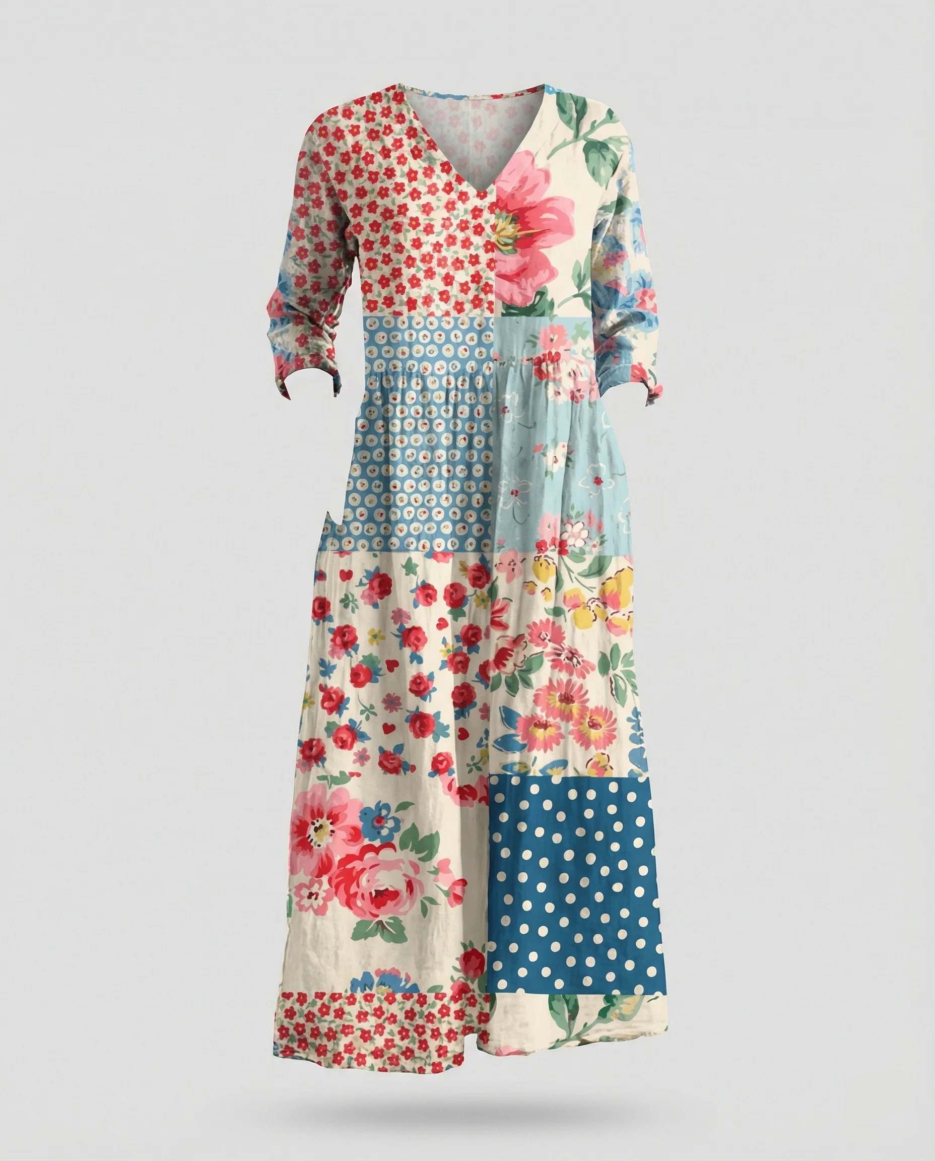 Damen Boho Maxikleid Sommer Leinenoptik - Image 14