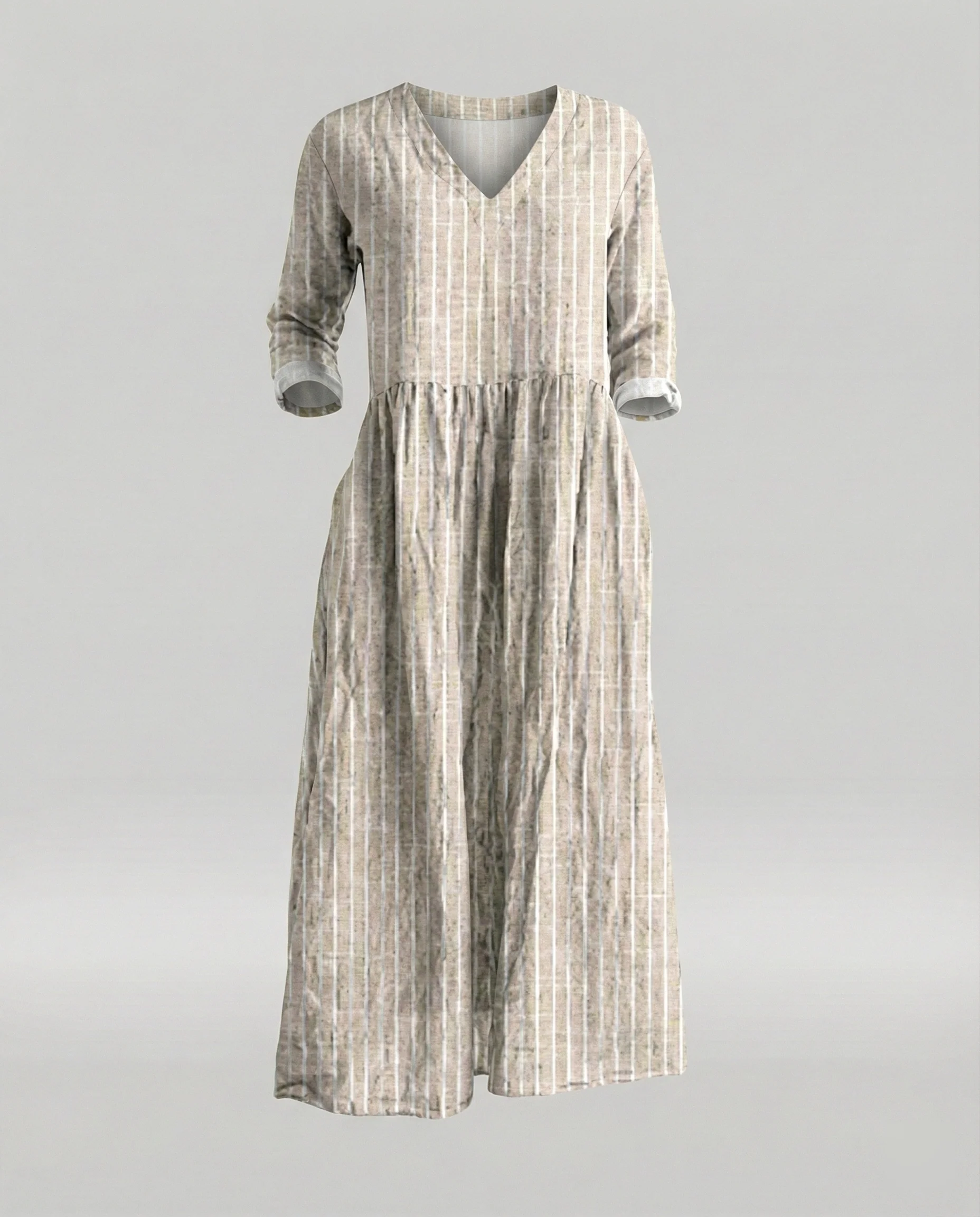 Damen Boho Maxikleid Sommer Leinenoptik - Image 36
