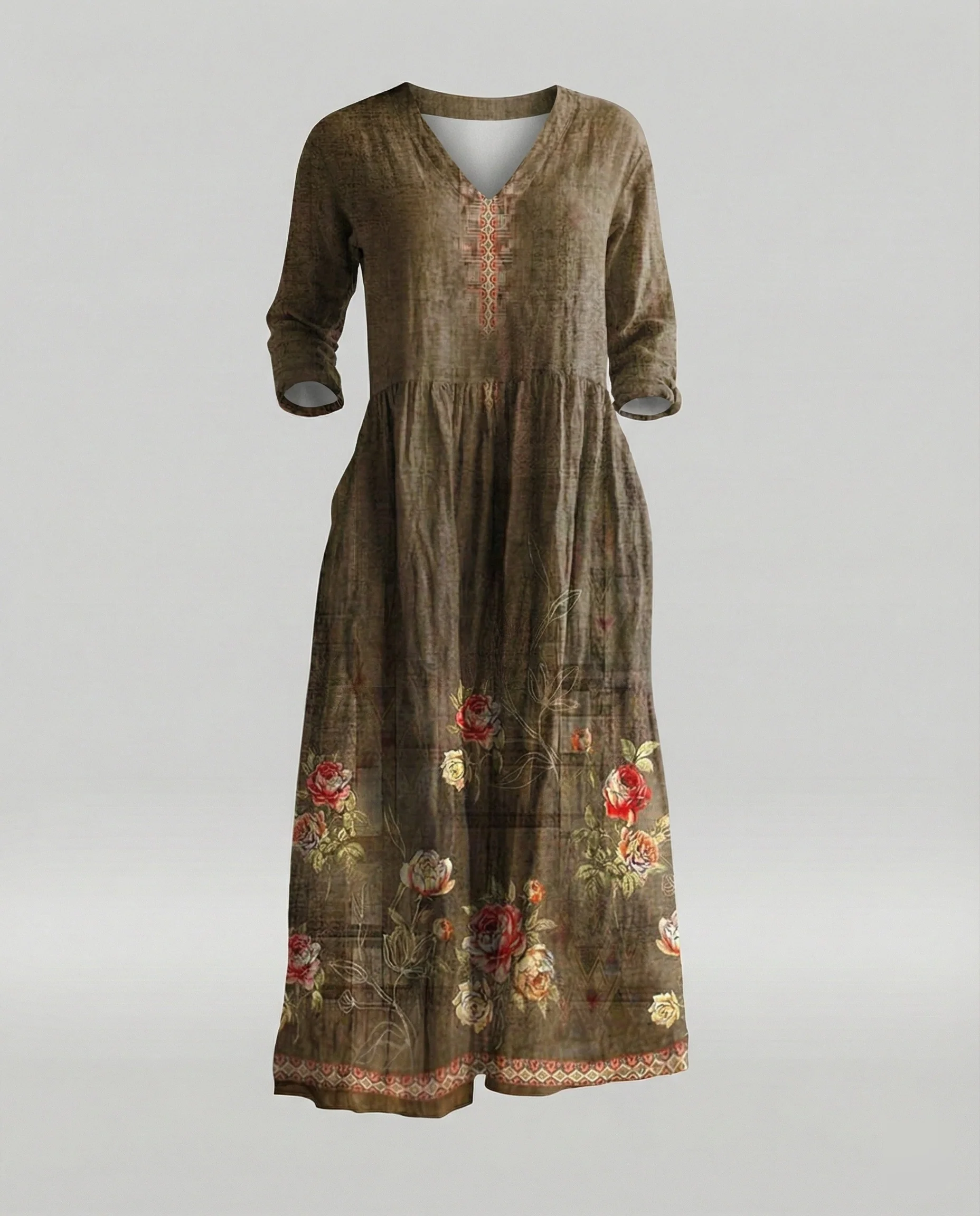 Damen Boho Maxikleid Sommer Leinenoptik - Image 37