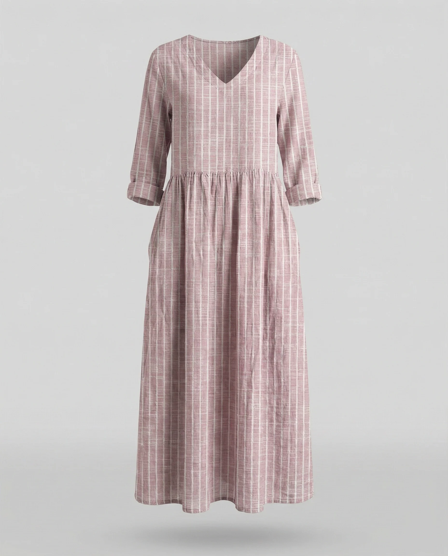 Damen Boho Maxikleid Sommer Leinenoptik - Image 4