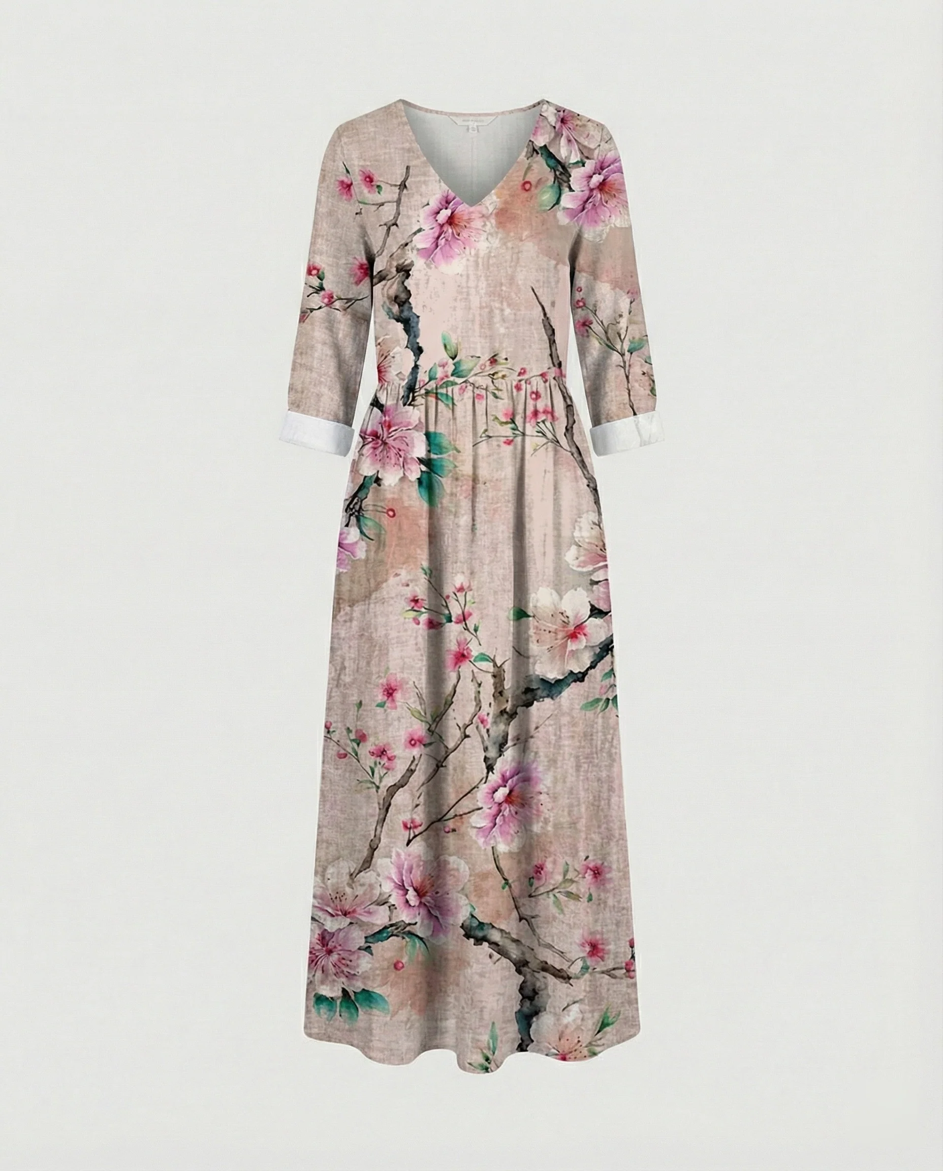 Damen Boho Maxikleid Sommer Leinenoptik - Image 48