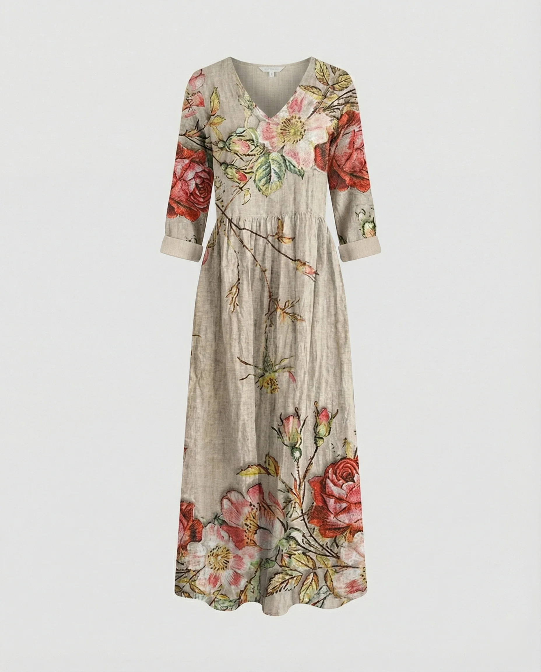 Damen Boho Maxikleid Sommer Leinenoptik - Image 52