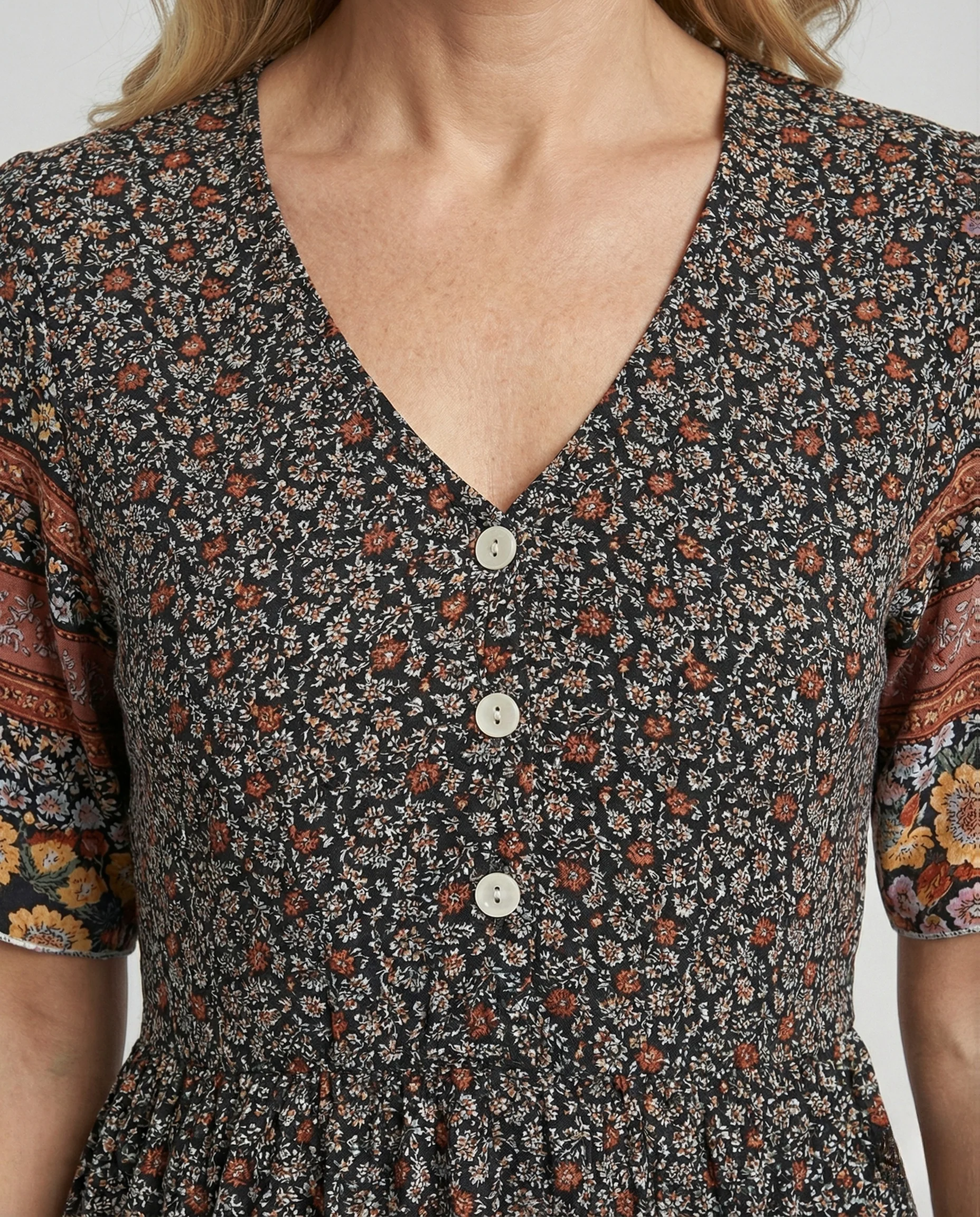 Boho A-Linienkleid Damen Mit Bordüre - Image 3