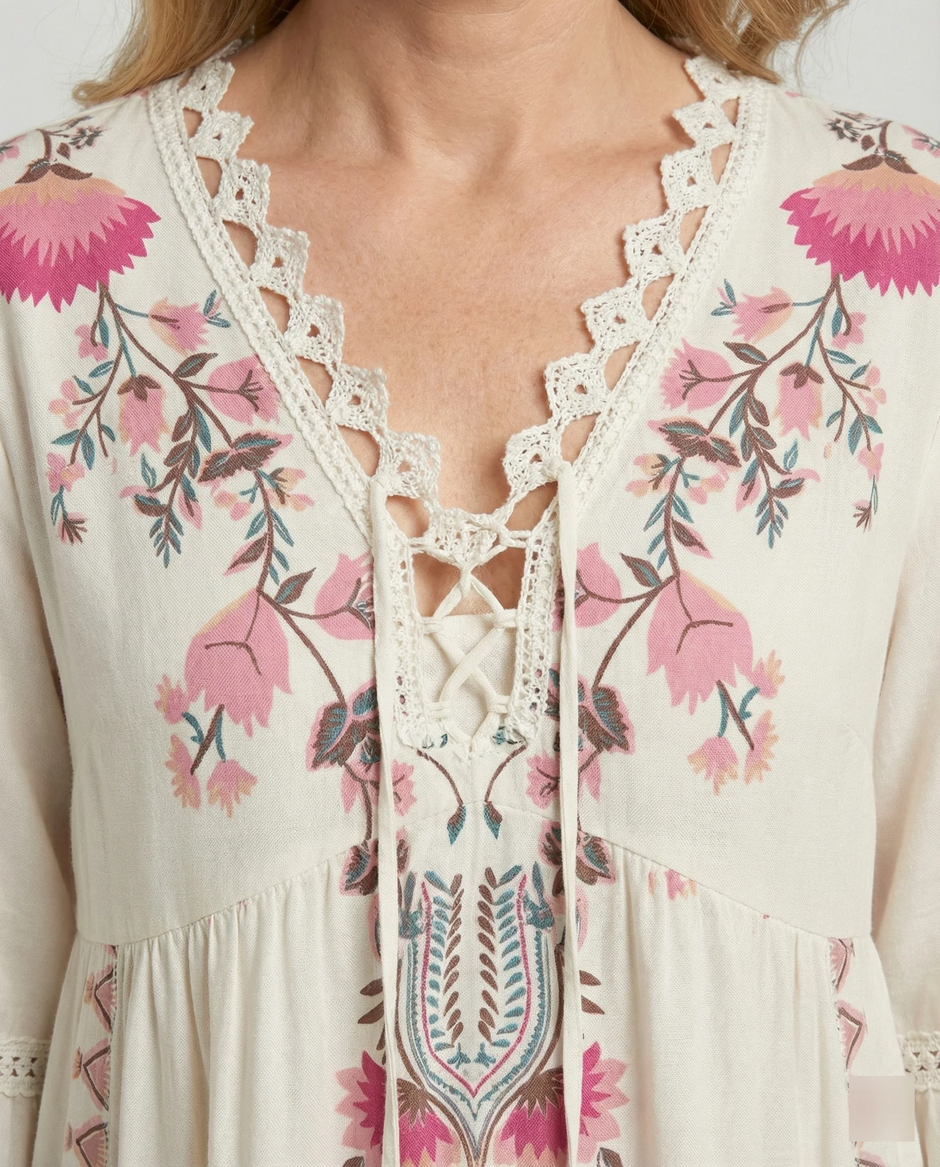 Boho Blumenkleid Damen A-Linie - Image 4