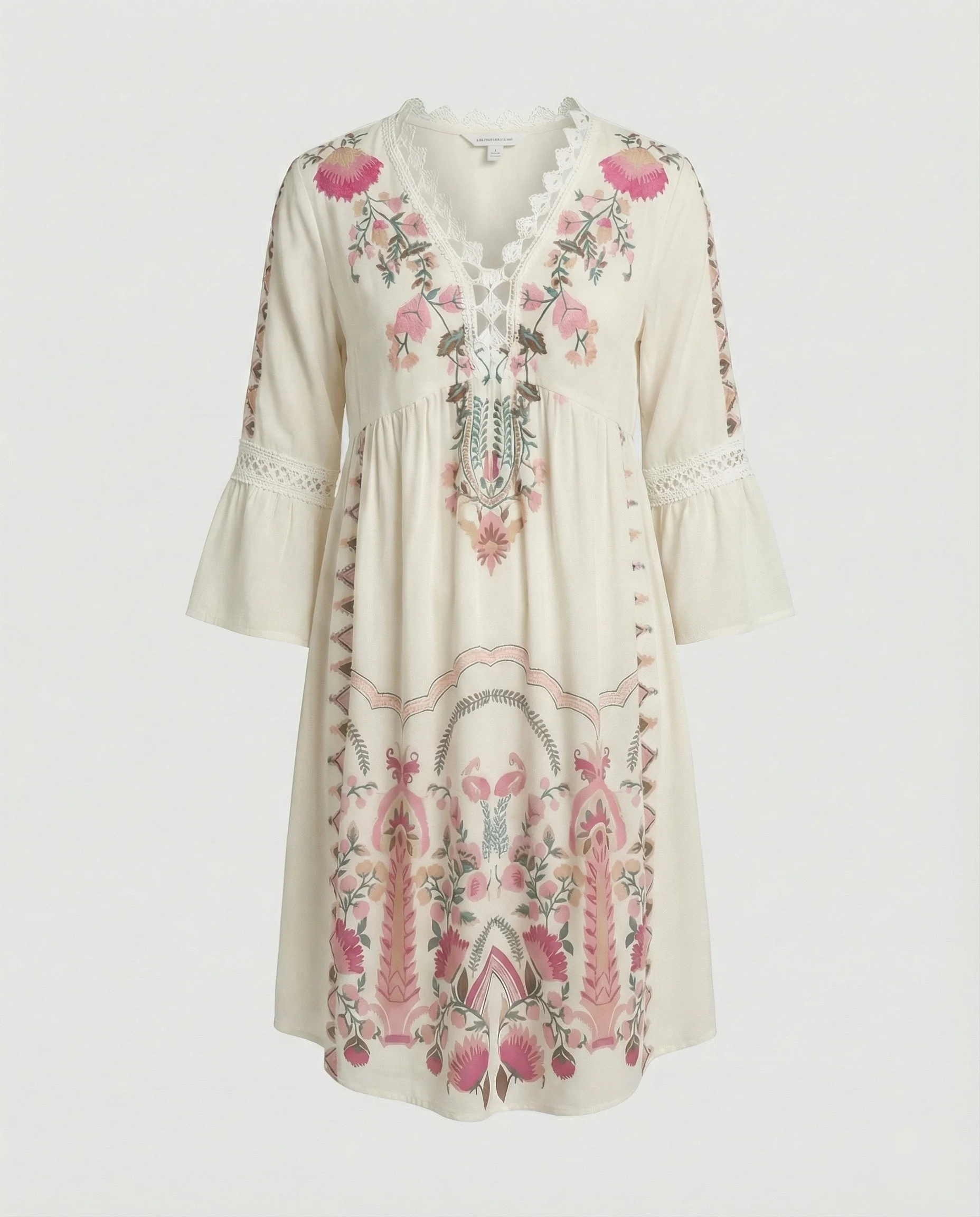Boho Blumenkleid Damen A-Linie - Image 5