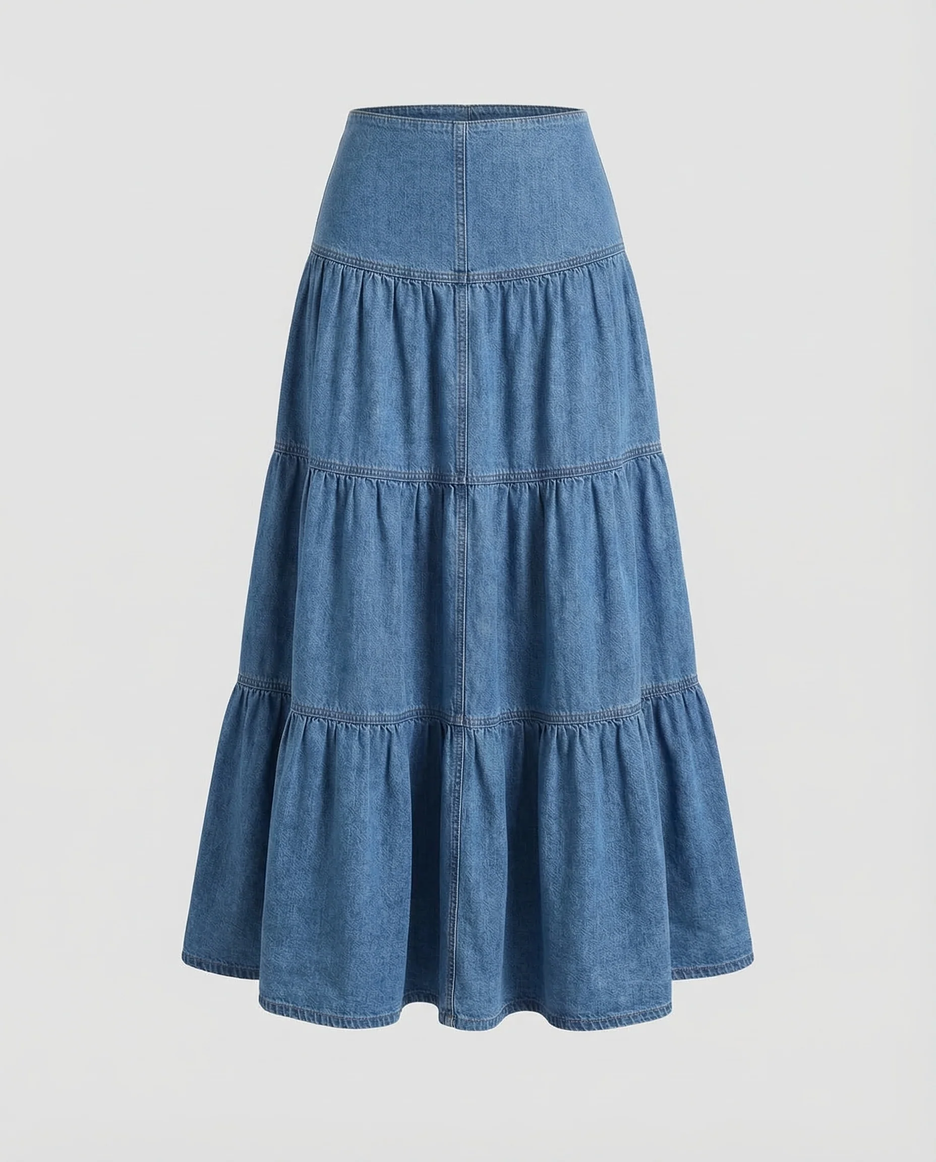 Boho Maxikleid Denim Leicht Damen - Image 5
