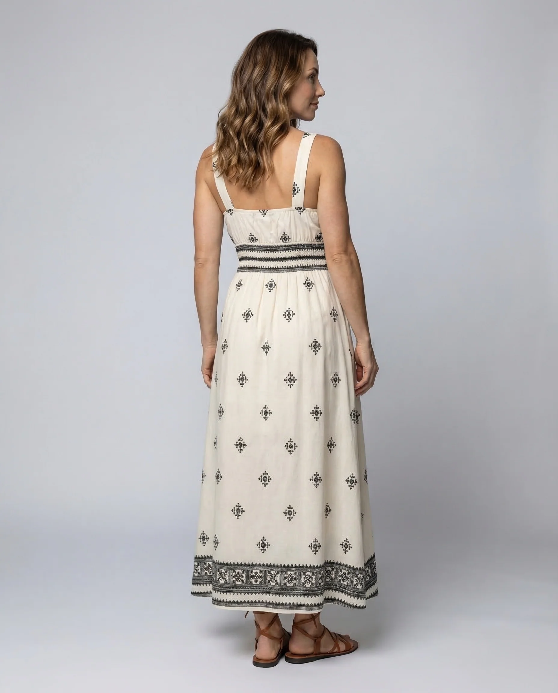 Damen Boho Maxikleid Stickerei - Image 4