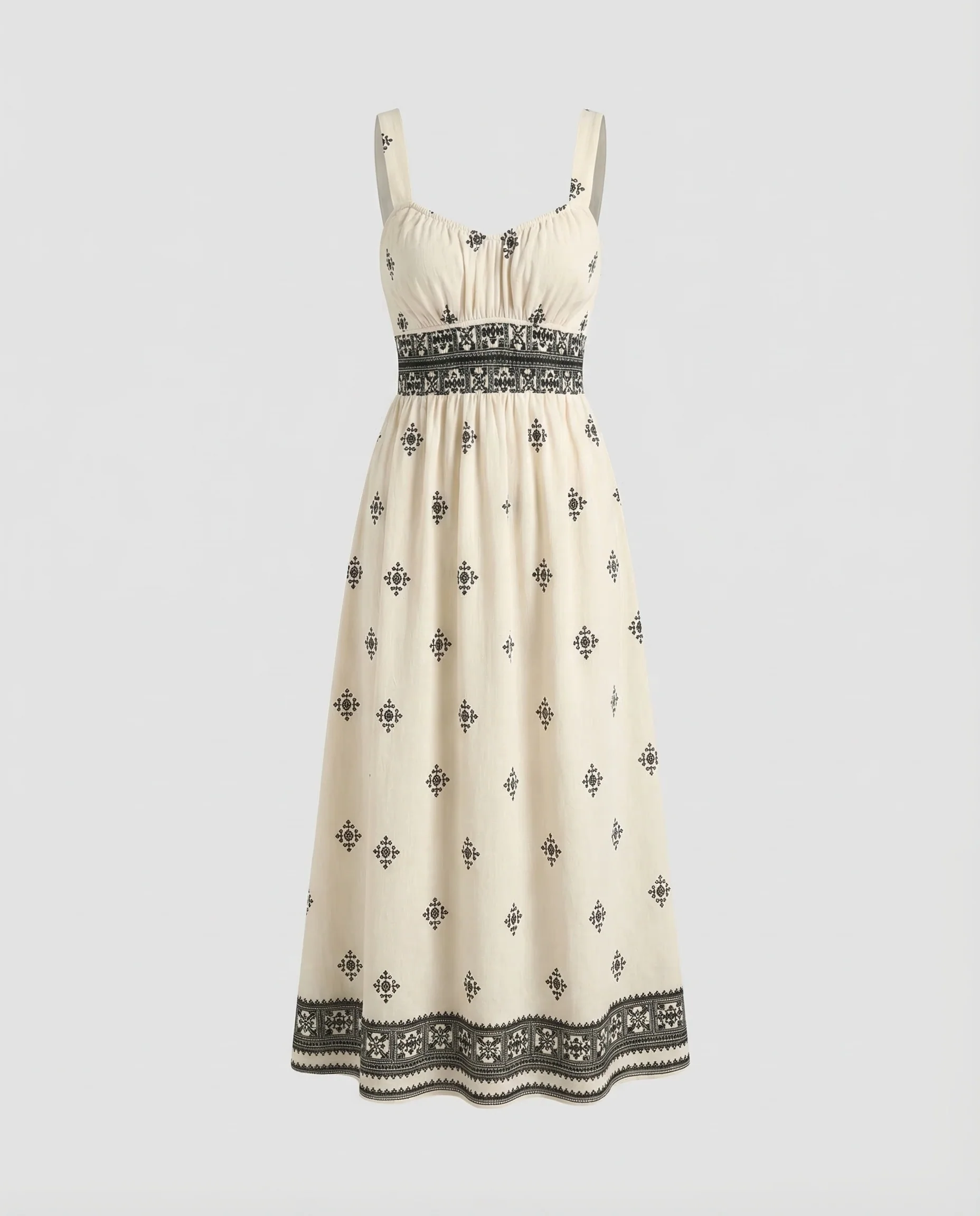 Damen Boho Maxikleid Stickerei - Image 5