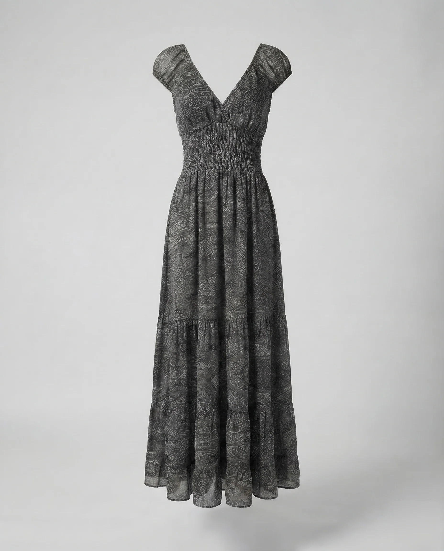 Damen Boho Maxikleid Puffärmel - Image 10