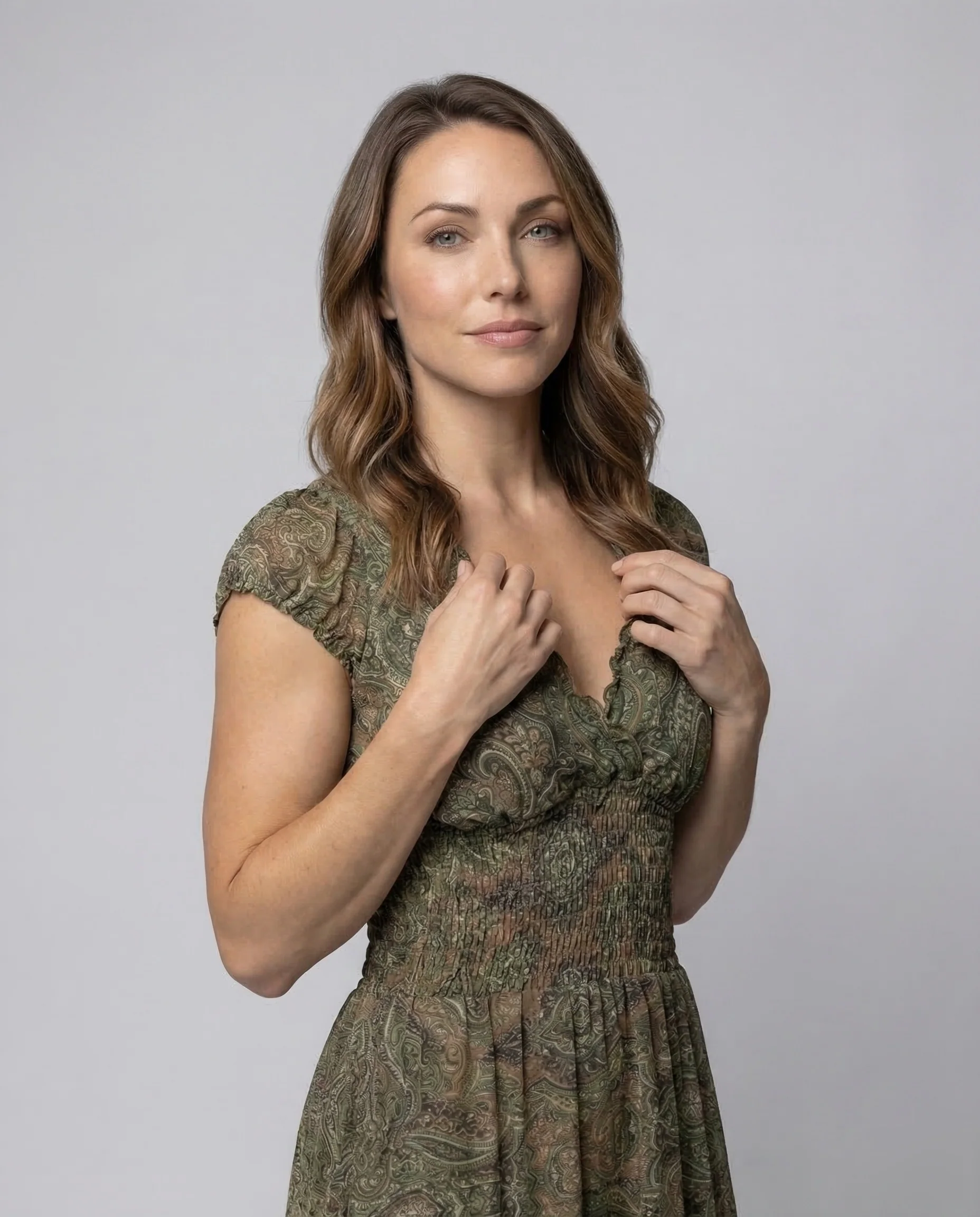Damen Boho Maxikleid Puffärmel - Image 2