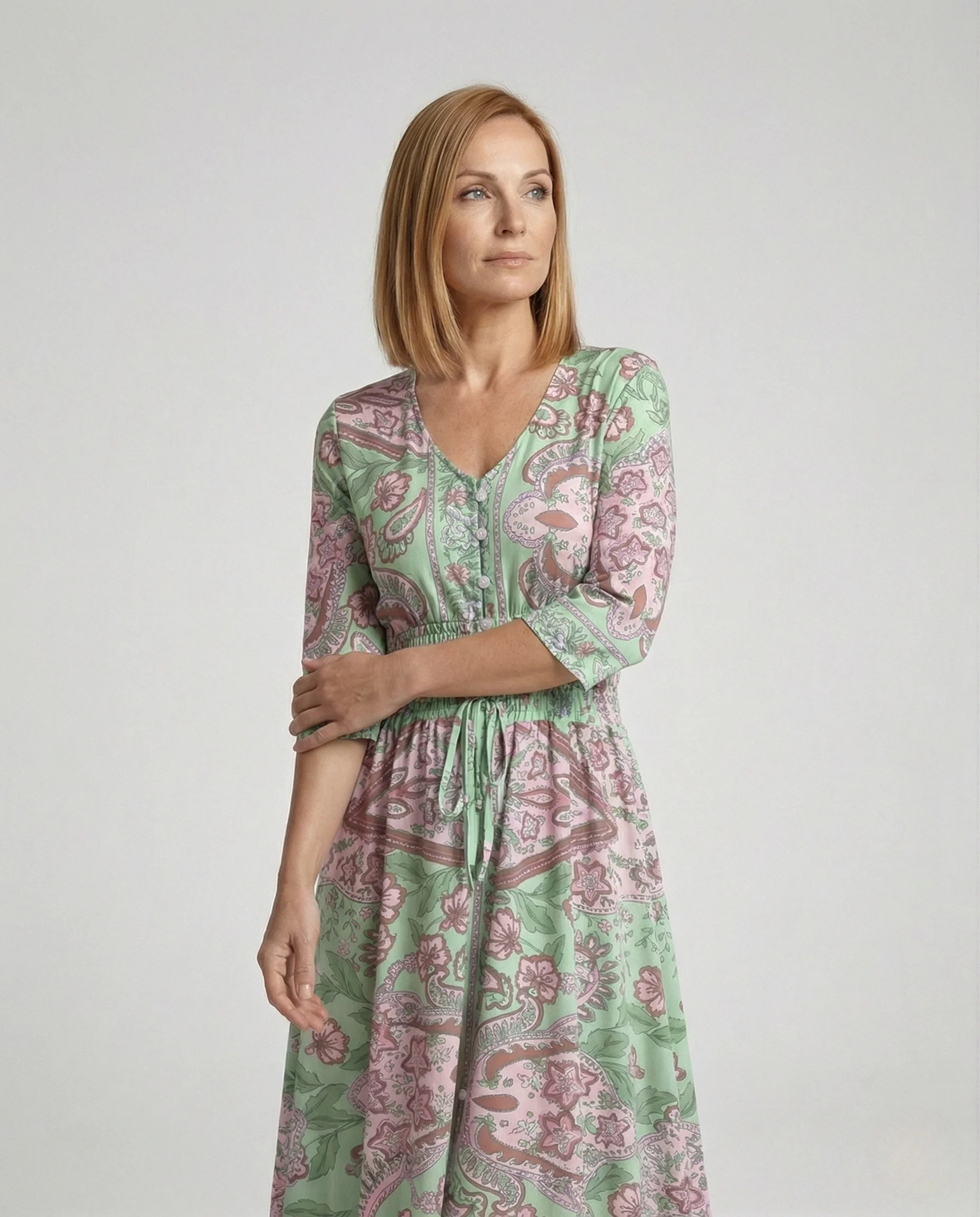 Damen Maxikleid Boho V-Ausschnitt - Image 2